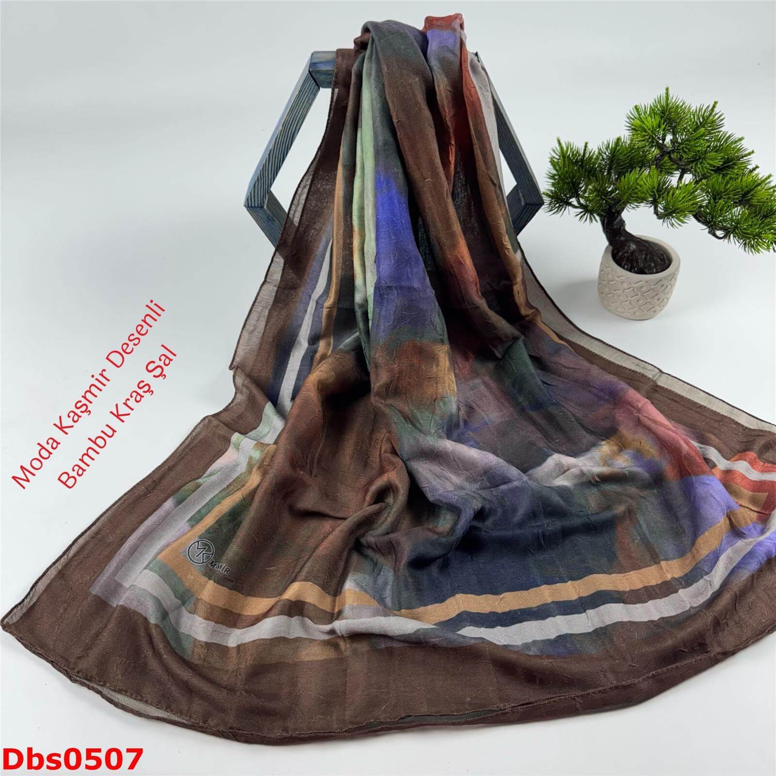 K-128 Moda Kaşmir Desenli Bambu Kraş Şal