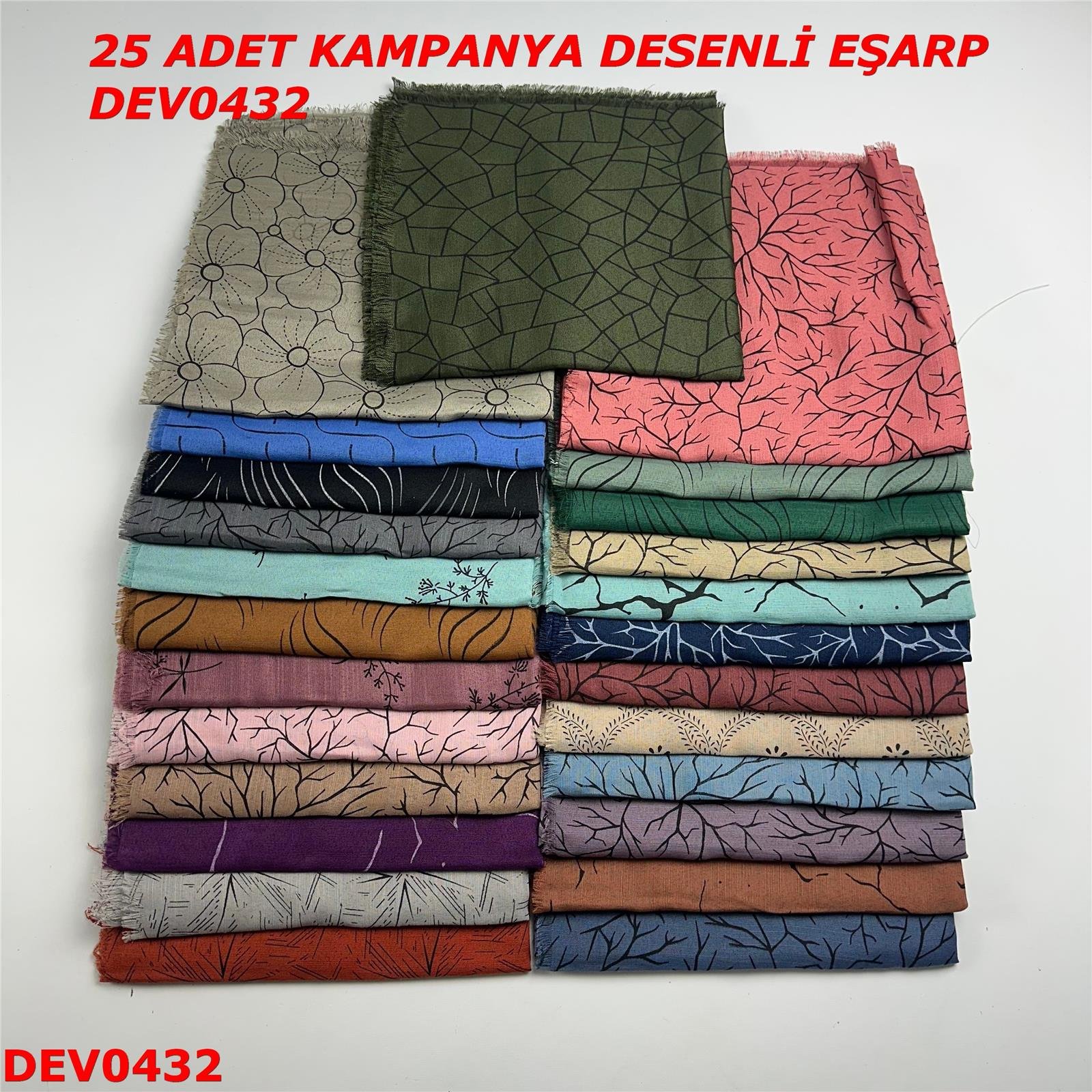 25 ADET  KAMPANYA DESENLİ EŞARP