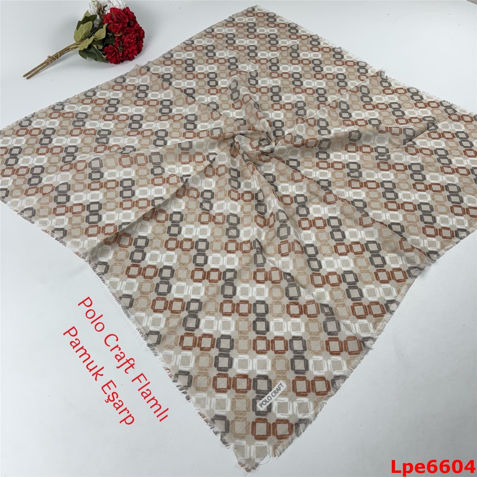 N-063 Polo Craft Flamlı Pamuk Eşarp