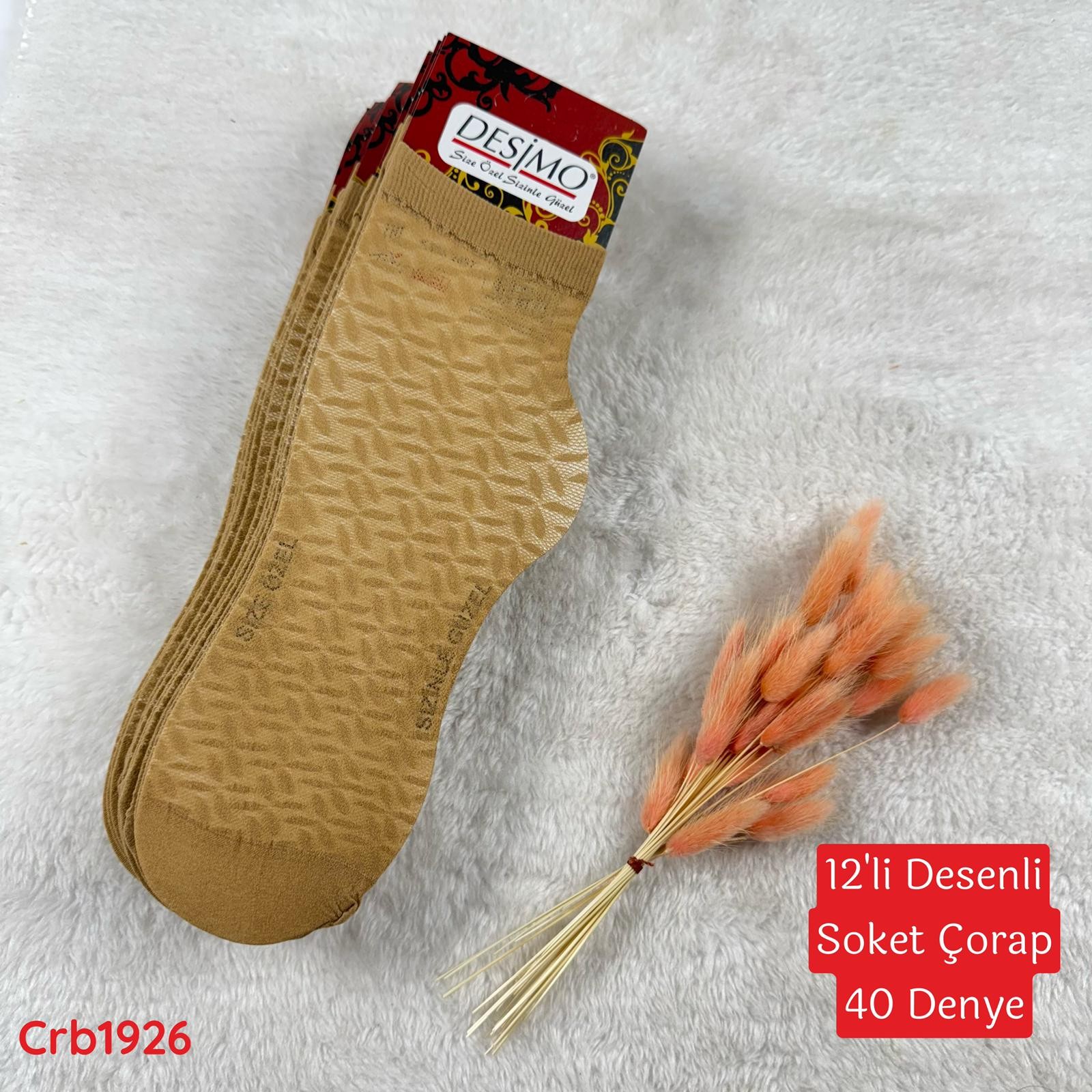 ZV-088 Desenli Soket Çorap (40 Denye) 12 ADET
