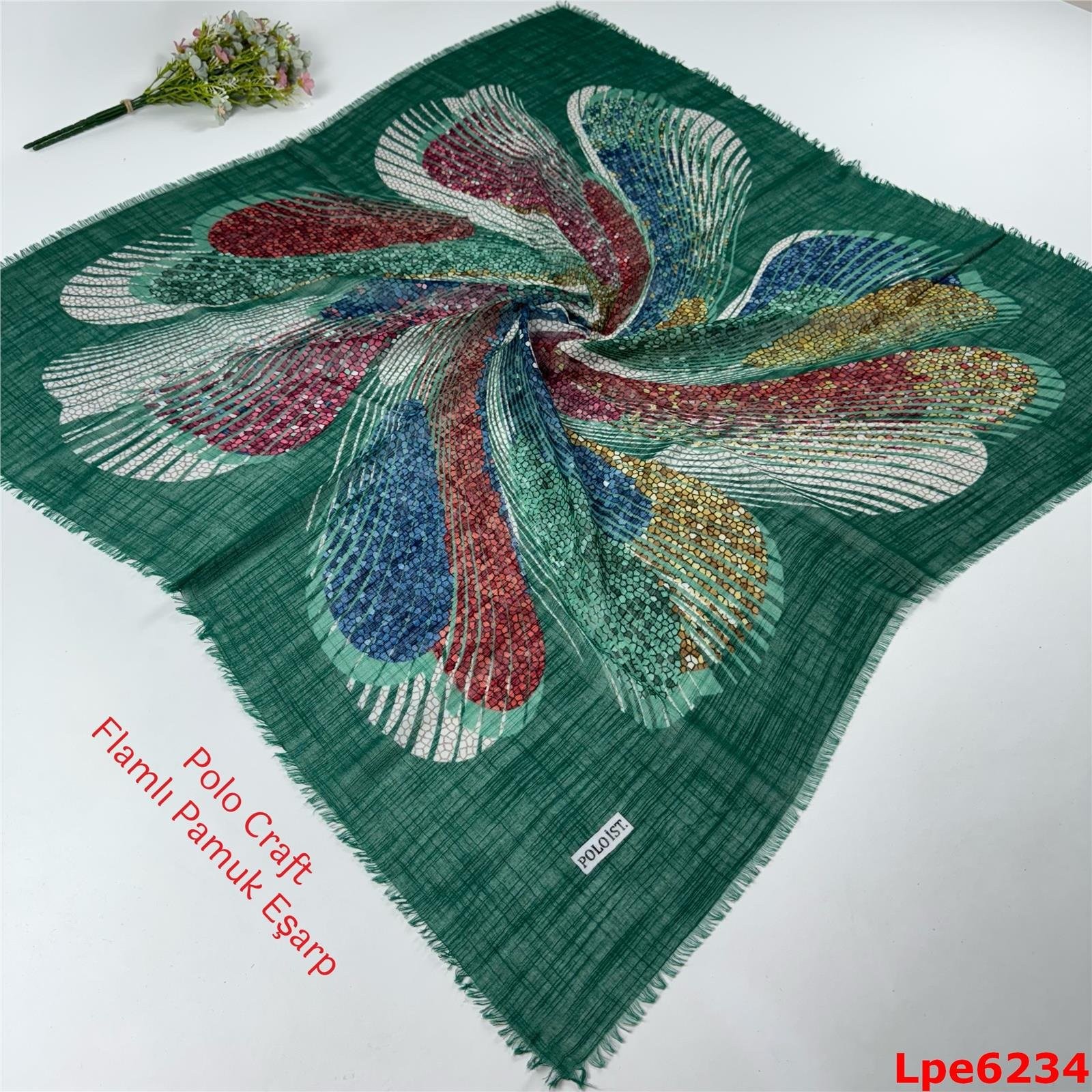 N-074 Polo Craft Flamlı Pamuk Eşarp
