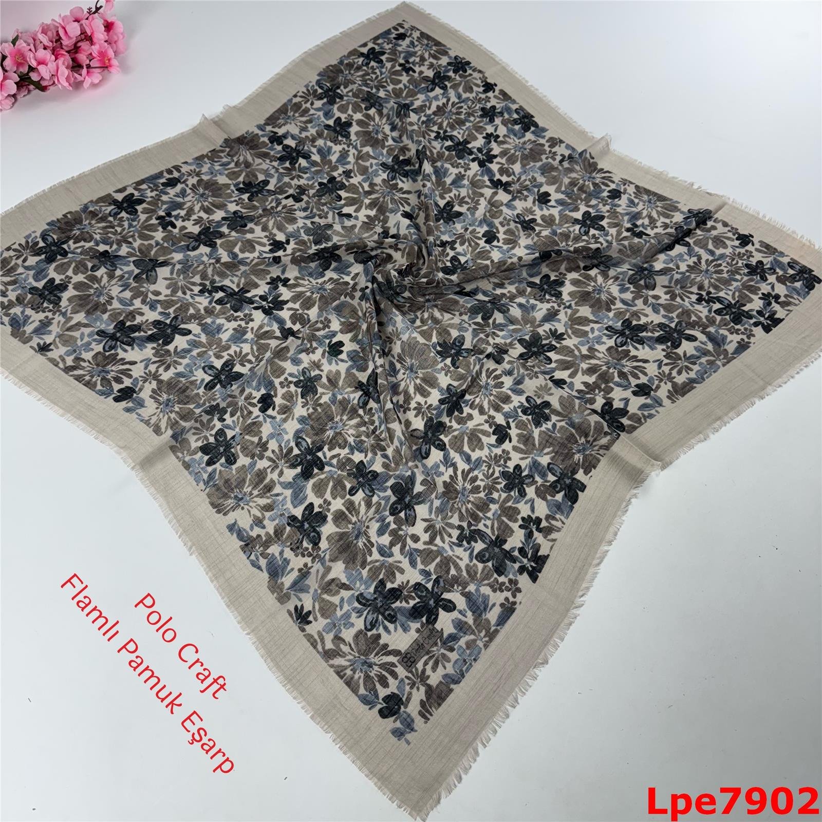 N-120 Polo Craft Flamlı Pamuk Eşarp