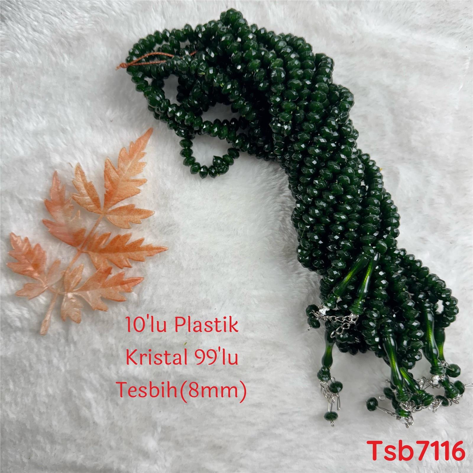 ZZ-117 10'lu Kristal Plastik 99luk Tesbih (8mm)
