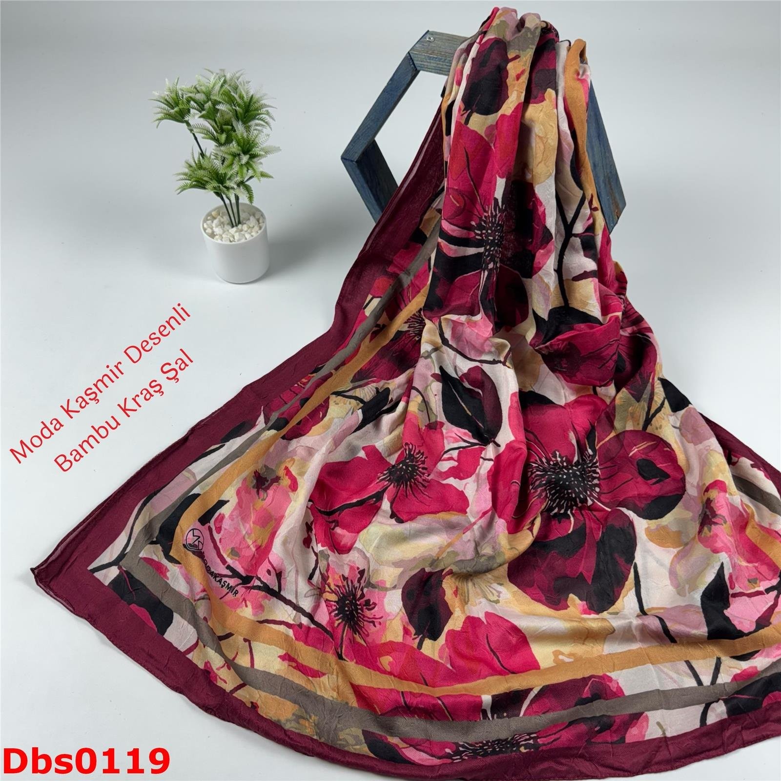 K-137 Moda Kaşmir Desenli Bambu Kraş Şal