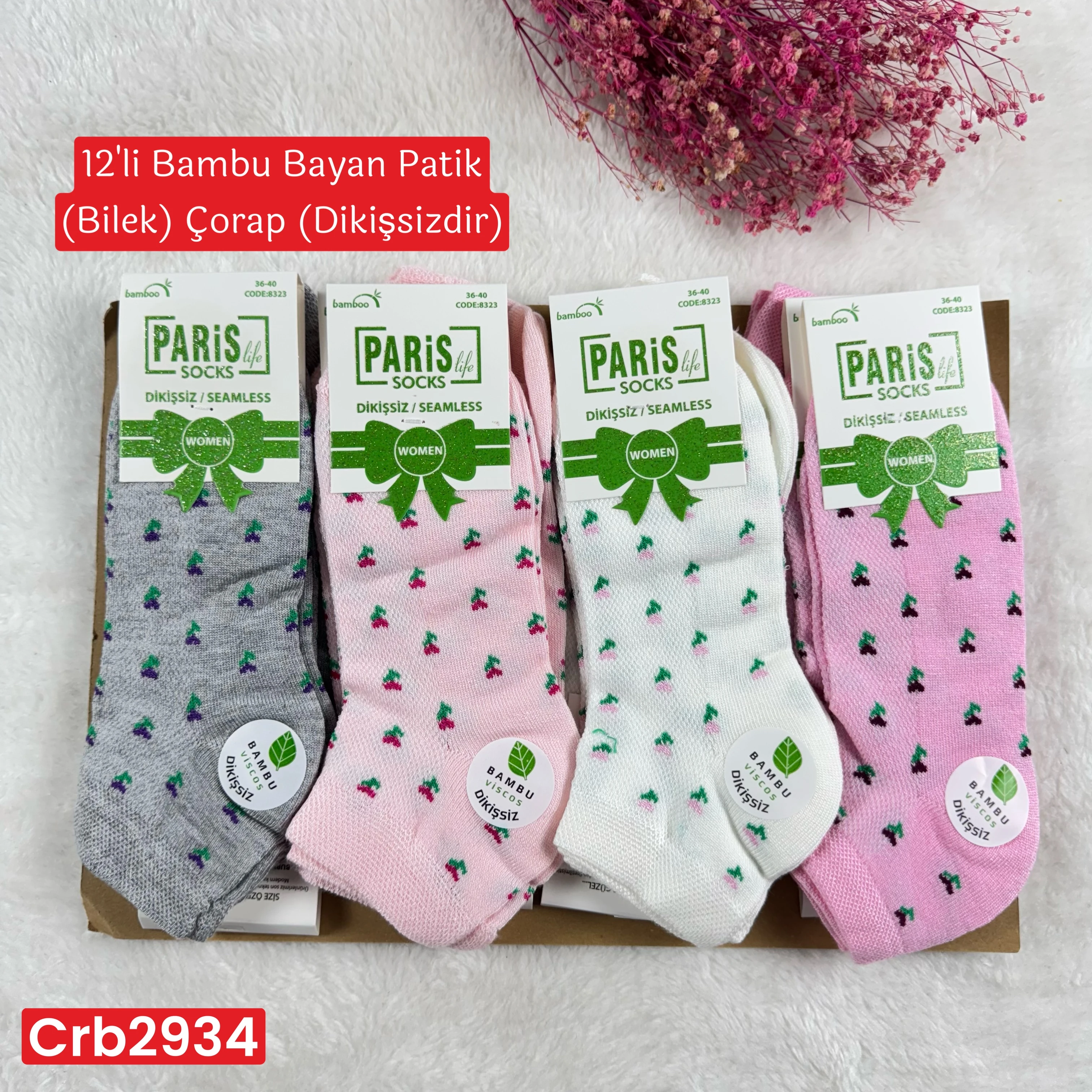 ZR-031 Bambu Bayan Patik(Bilek) Çorap (Dikişsiz) 12 ADET