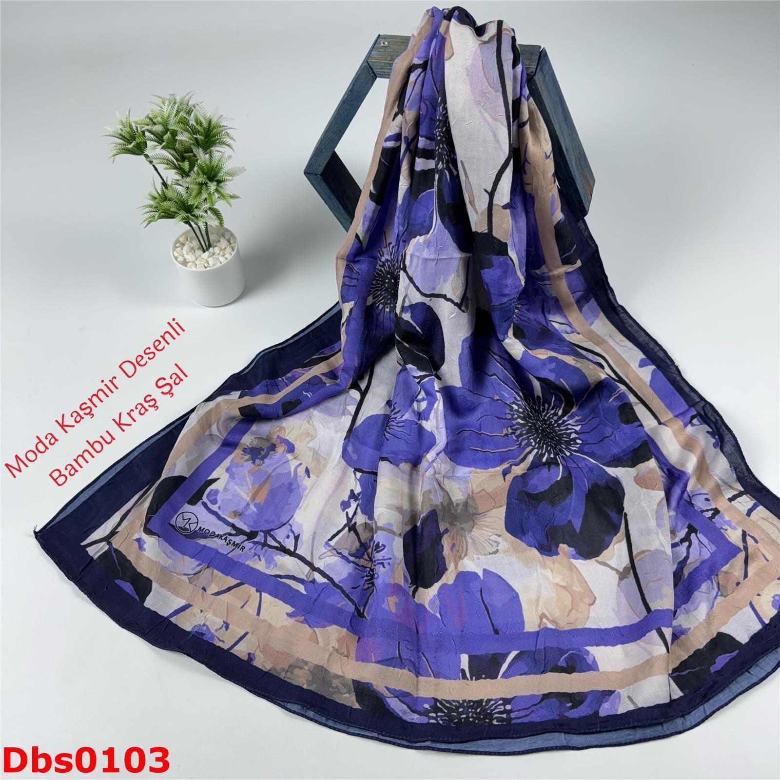 K-121 Moda Kaşmir Desenli Bambu Kraş Şal
