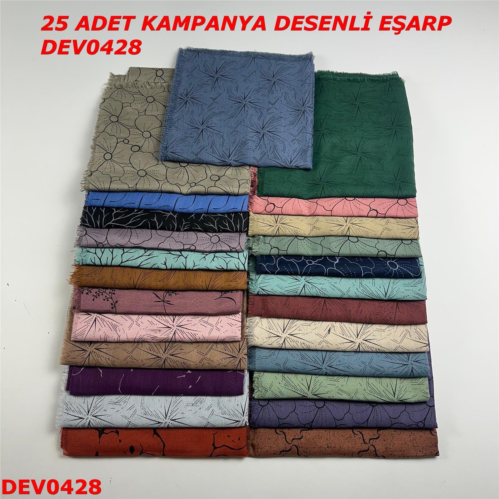 25 ADET  KAMPANYA DESENLİ EŞARP