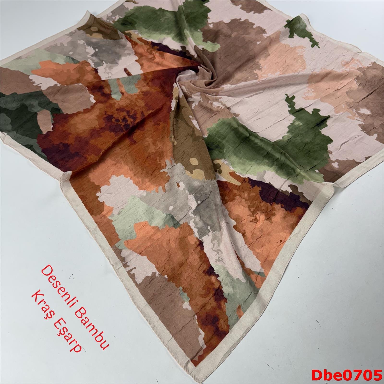 P-096 Desenli Bambu Kraş Eşarp