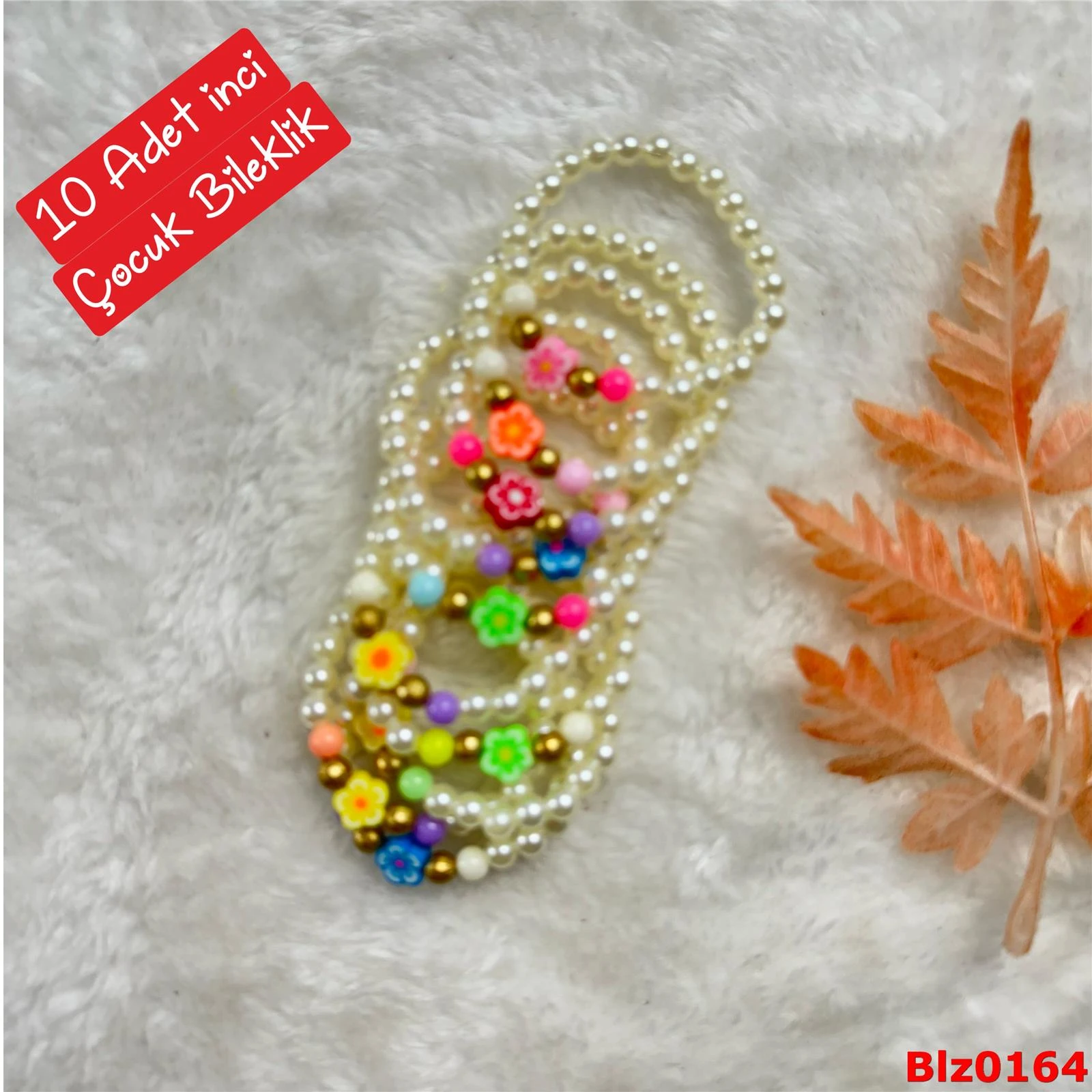 ZE-054 10 Adet İnci Esnek Renkli Bileklik