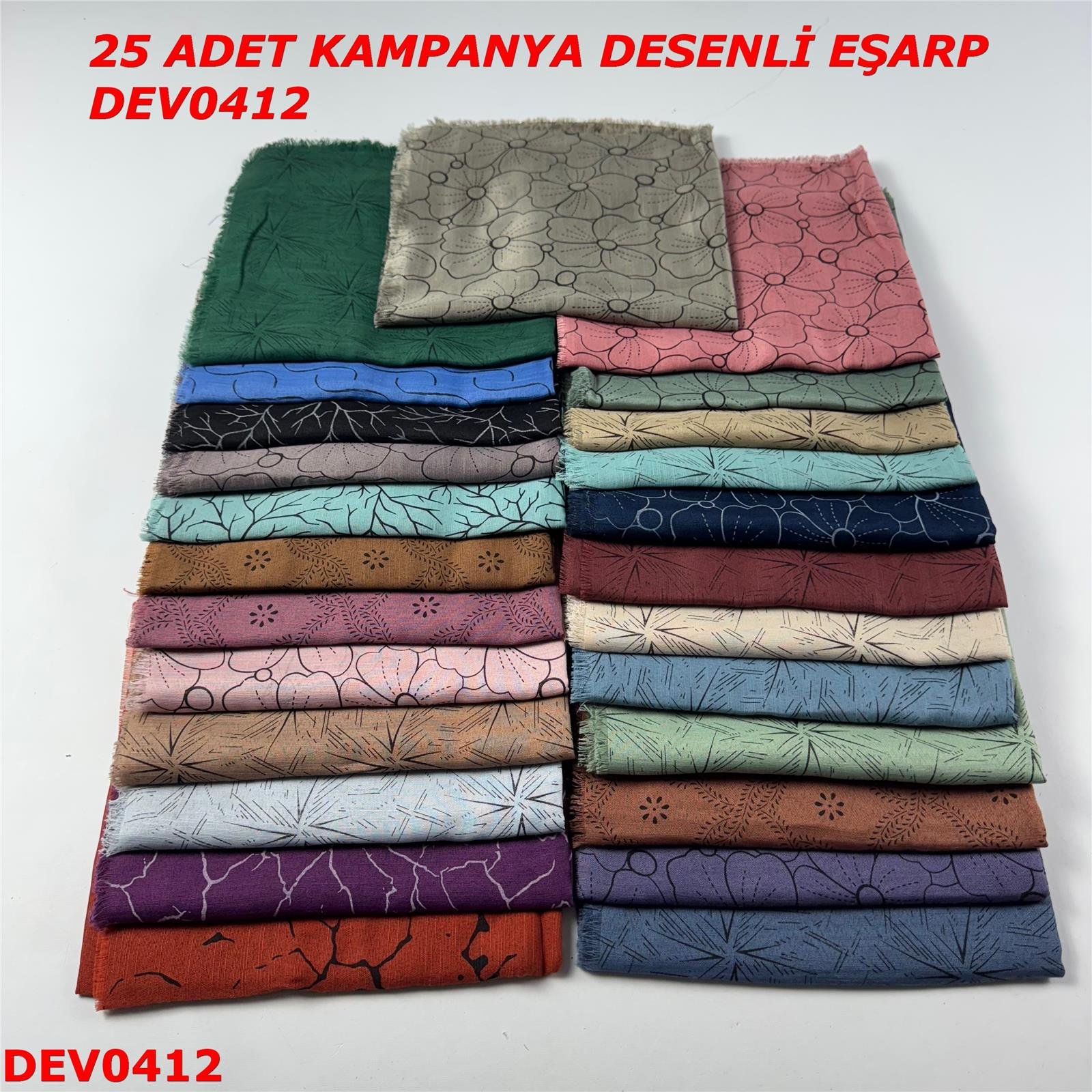 25 ADET  KAMPANYA DESENLİ EŞARP