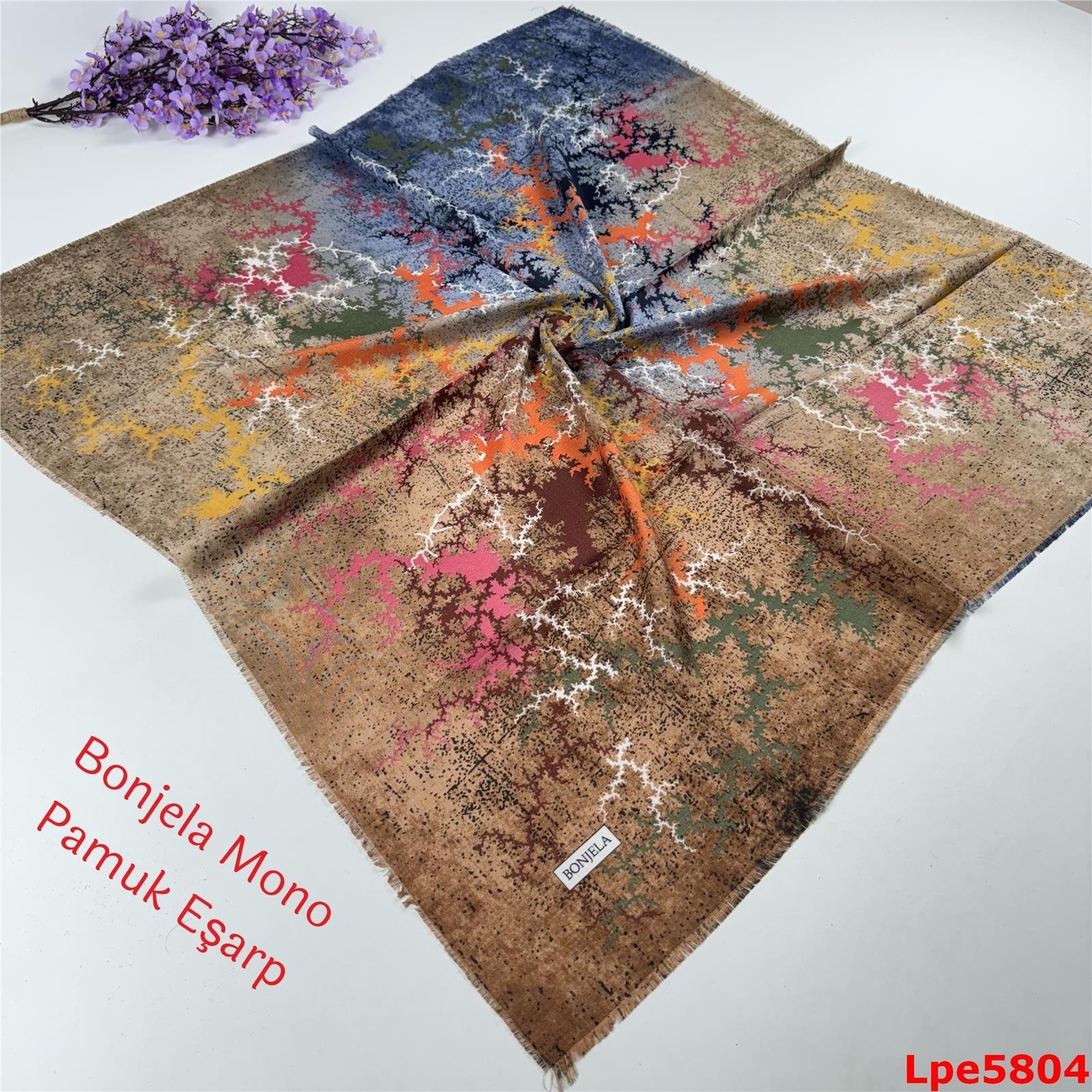O-026 Bonjela Mono Pamuk Eşarp