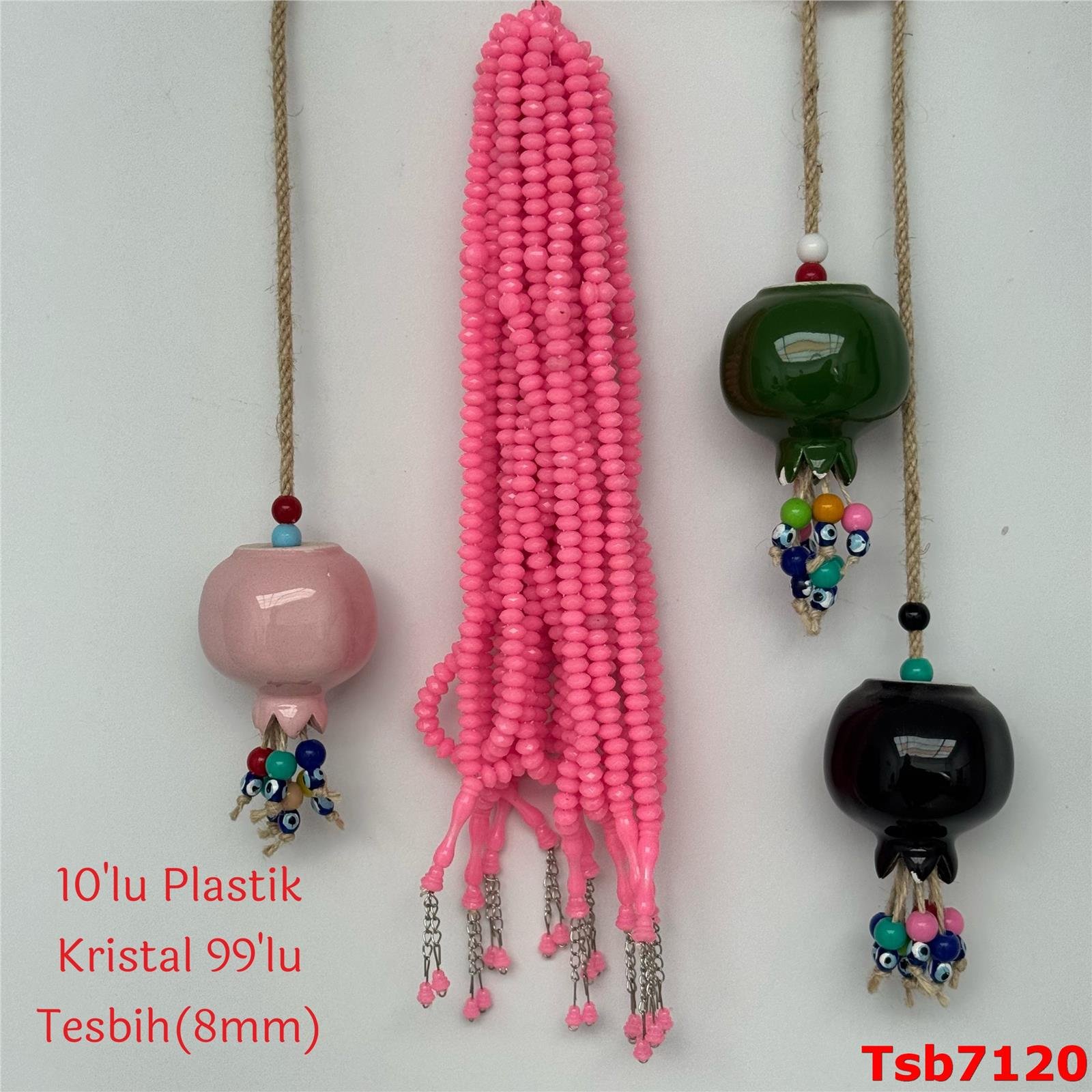 ZZ-061 10'lu Kristal Plastik 99luk Tesbih (8mm)