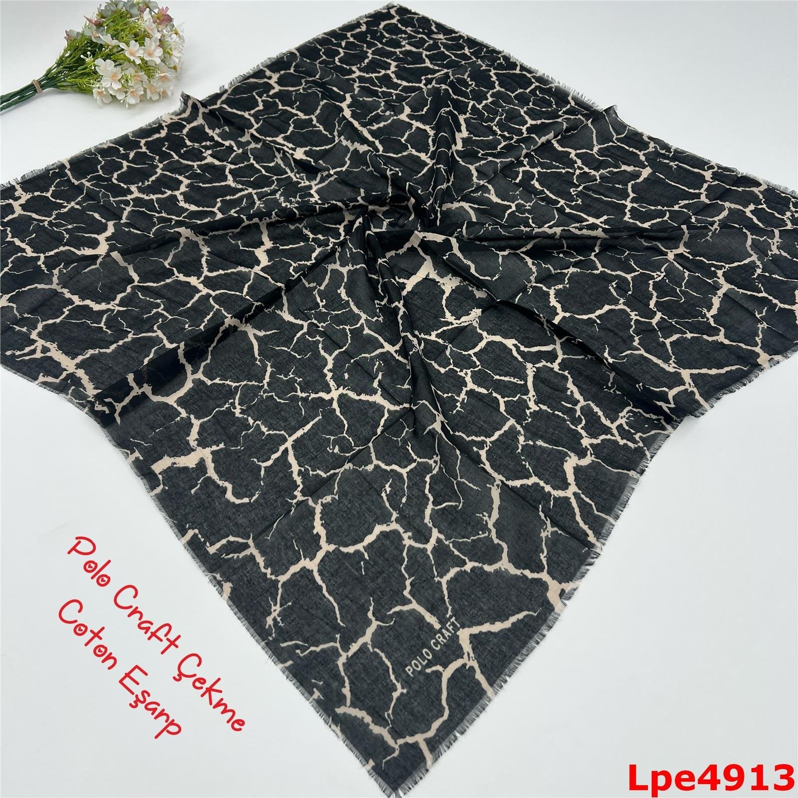N-066 Polo Craft Çekme Coton Eşarp