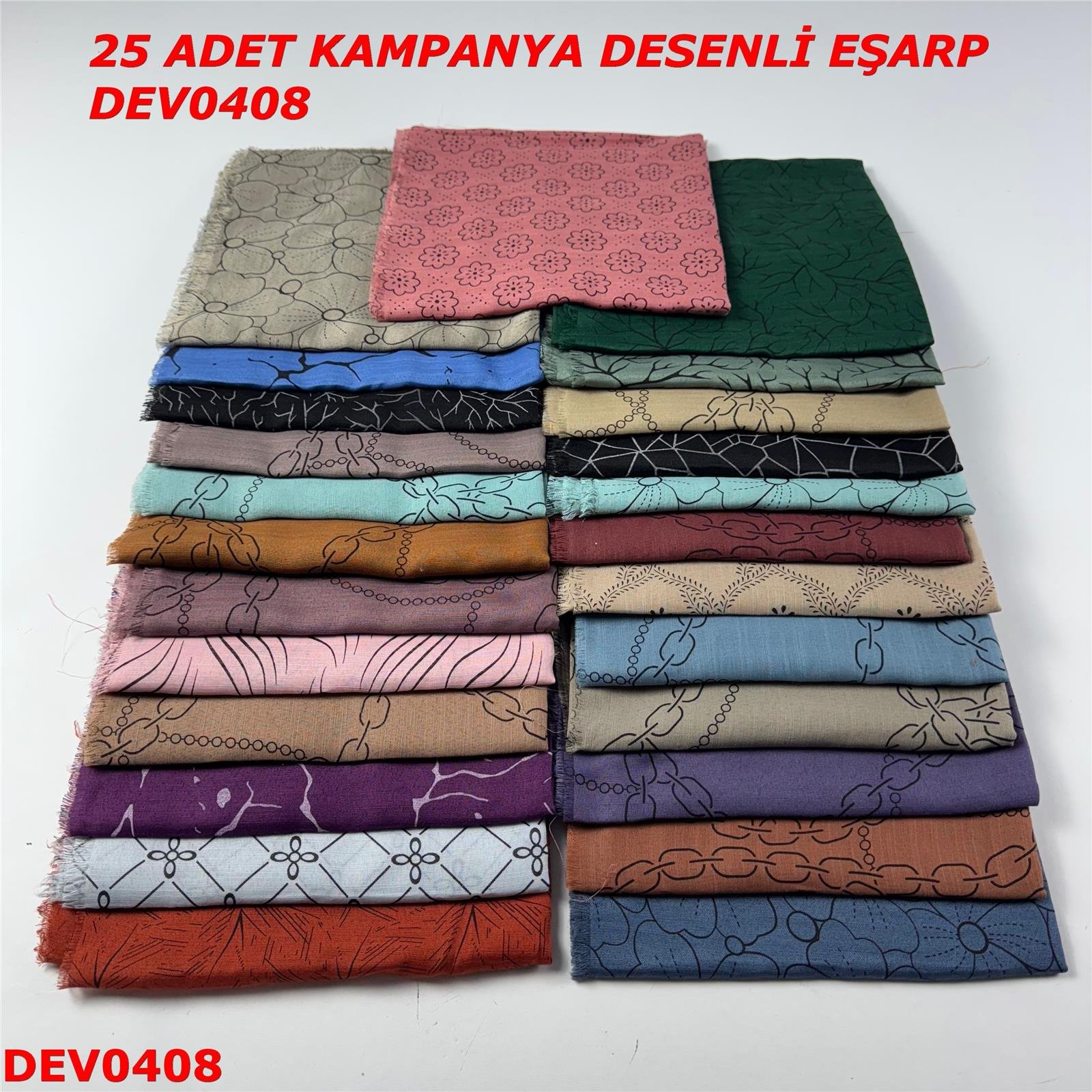 25 ADET  KAMPANYA DESENLİ EŞARP