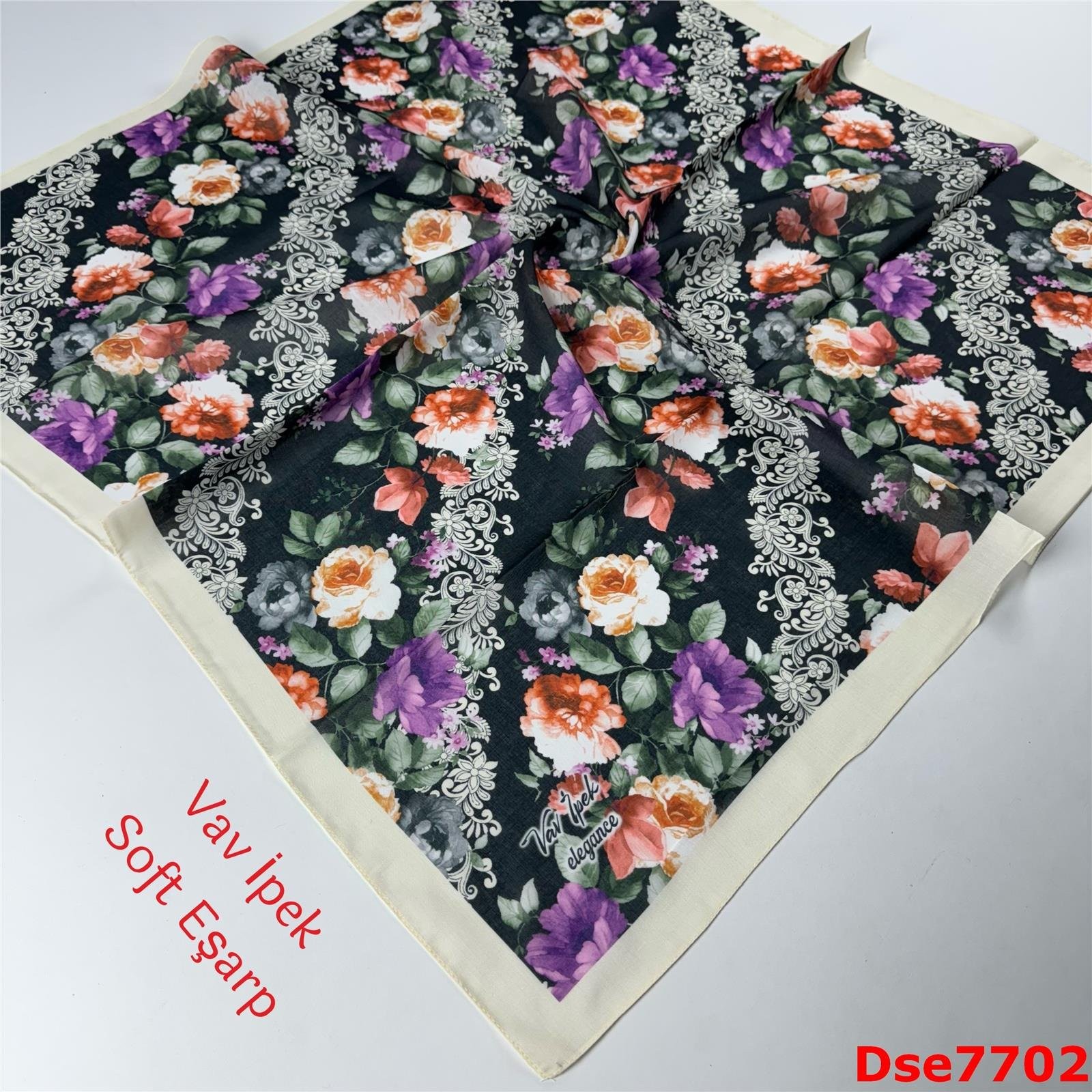 S-089 Vav İpek Soft Eşarp