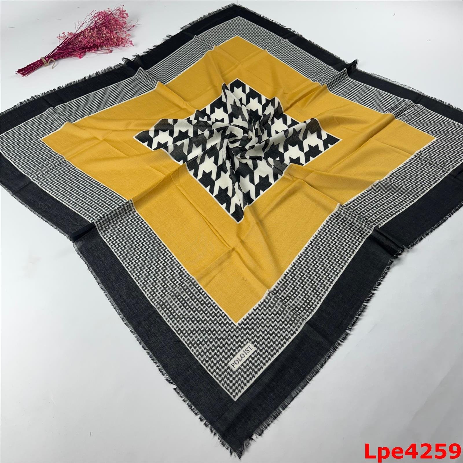 L-059 Flamlı Pamuk Eşarp