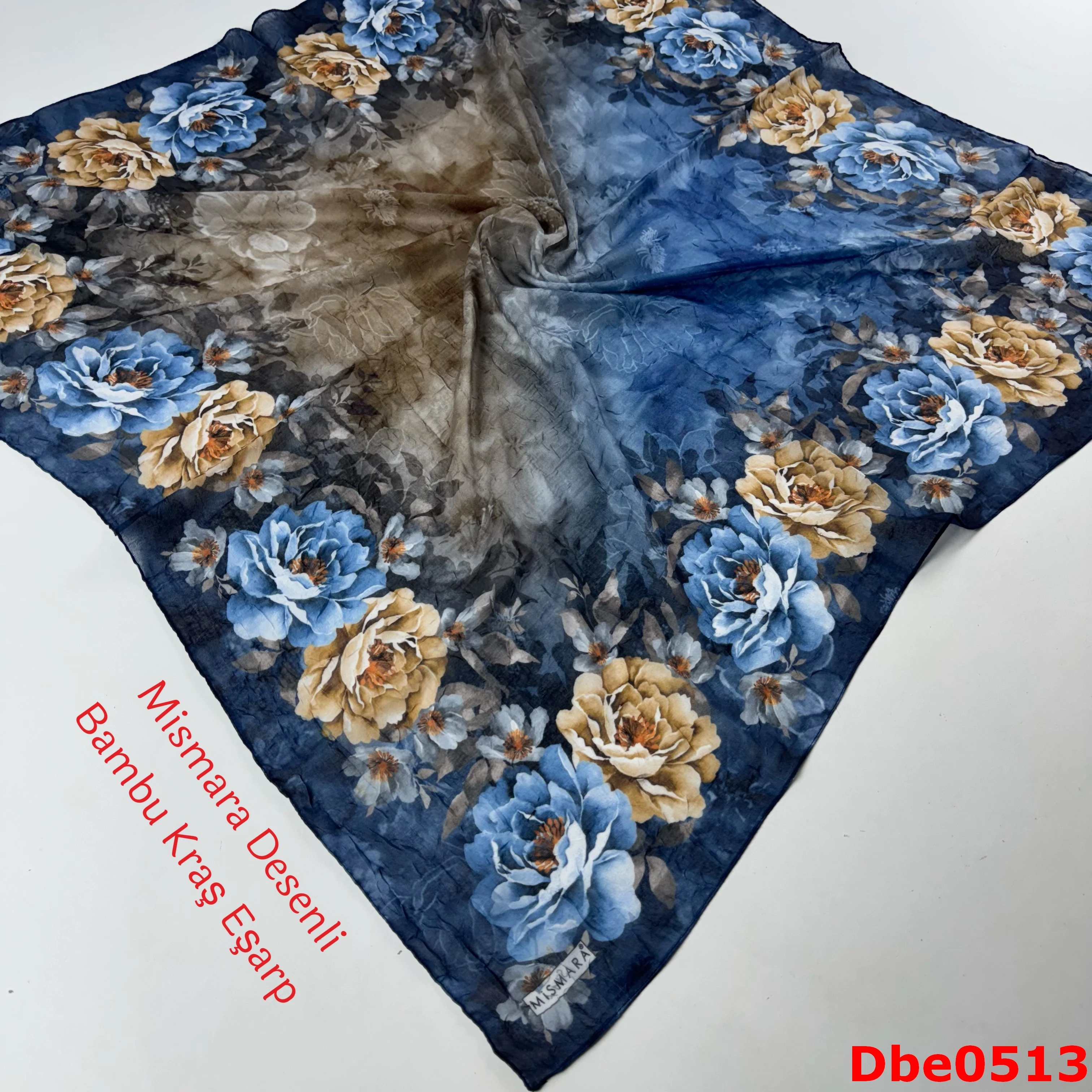 P-036 Mismara Desenli Bambu Kraş Eşarp