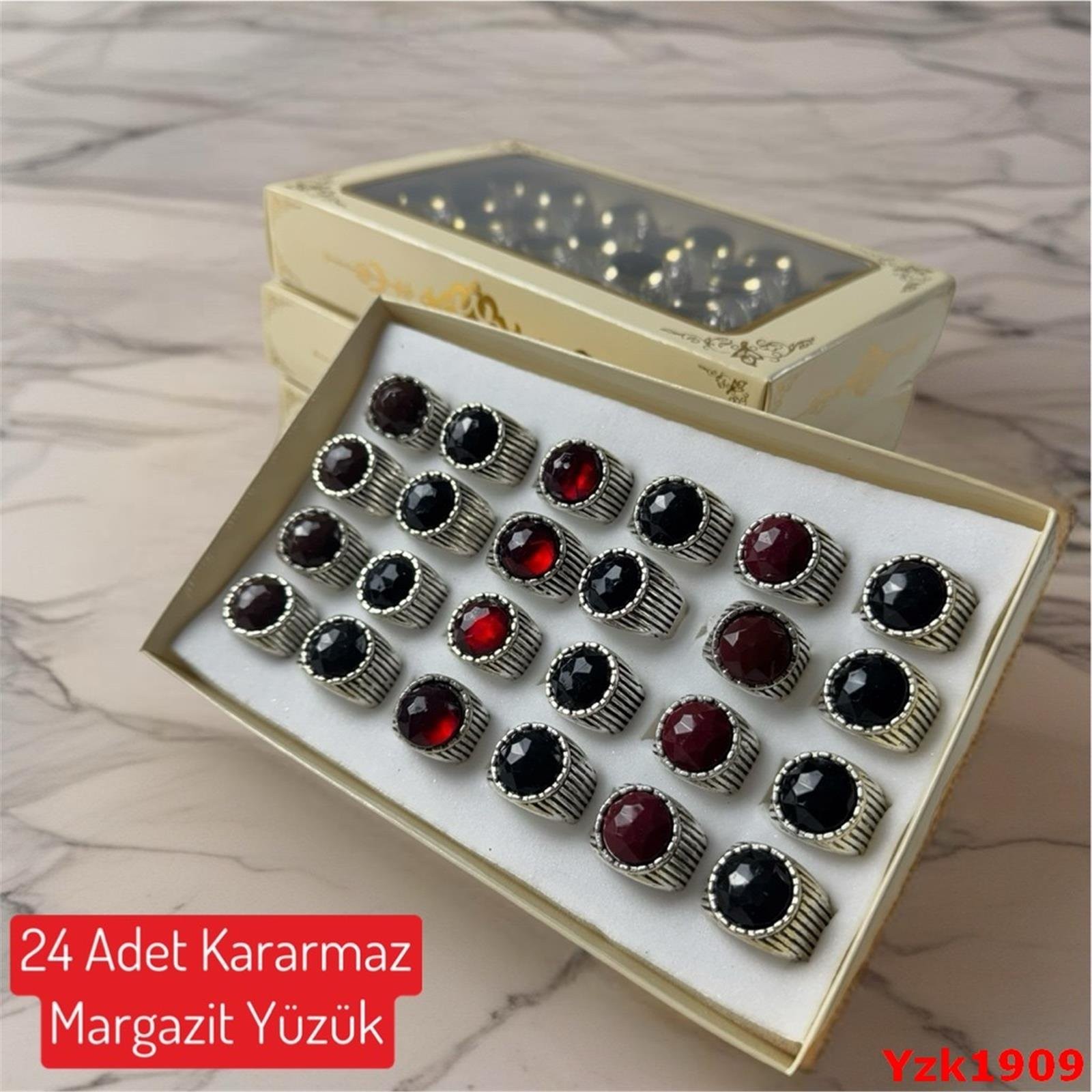 ZN-229 24'lü Kararmaz Margazit Erkek Yüzük
