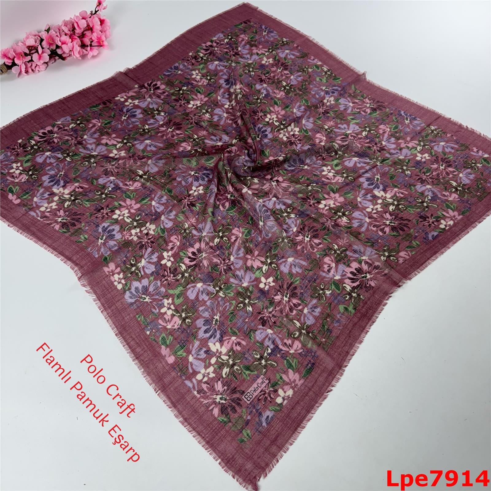 N-150 Polo Craft Flamlı Pamuk Eşarp