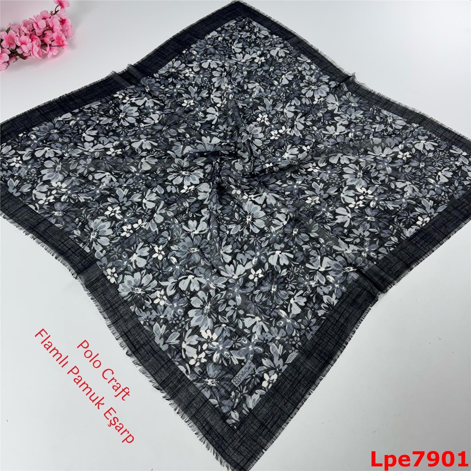 N-119 Polo Craft Flamlı Pamuk Eşarp