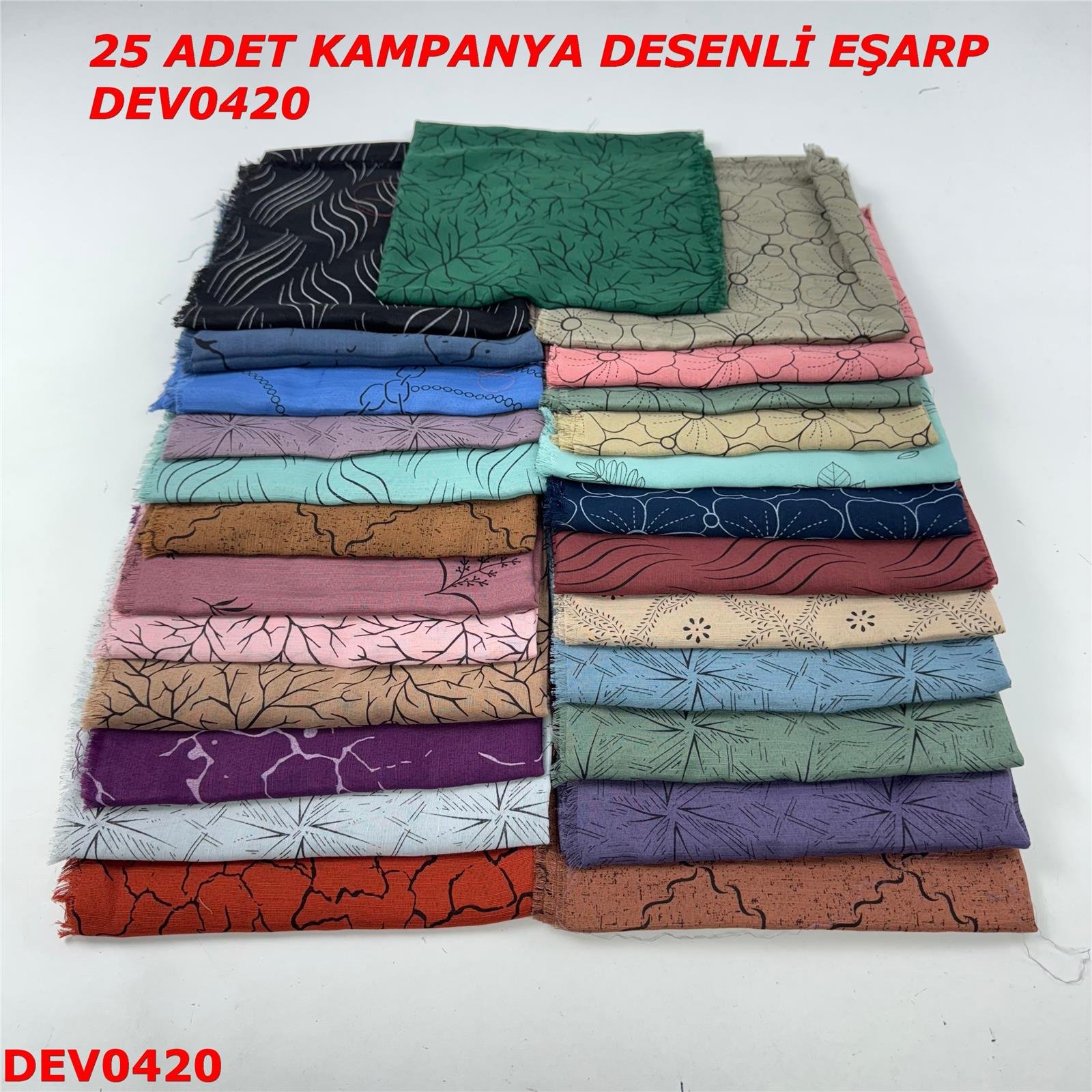 25 ADET  KAMPANYA DESENLİ EŞARP