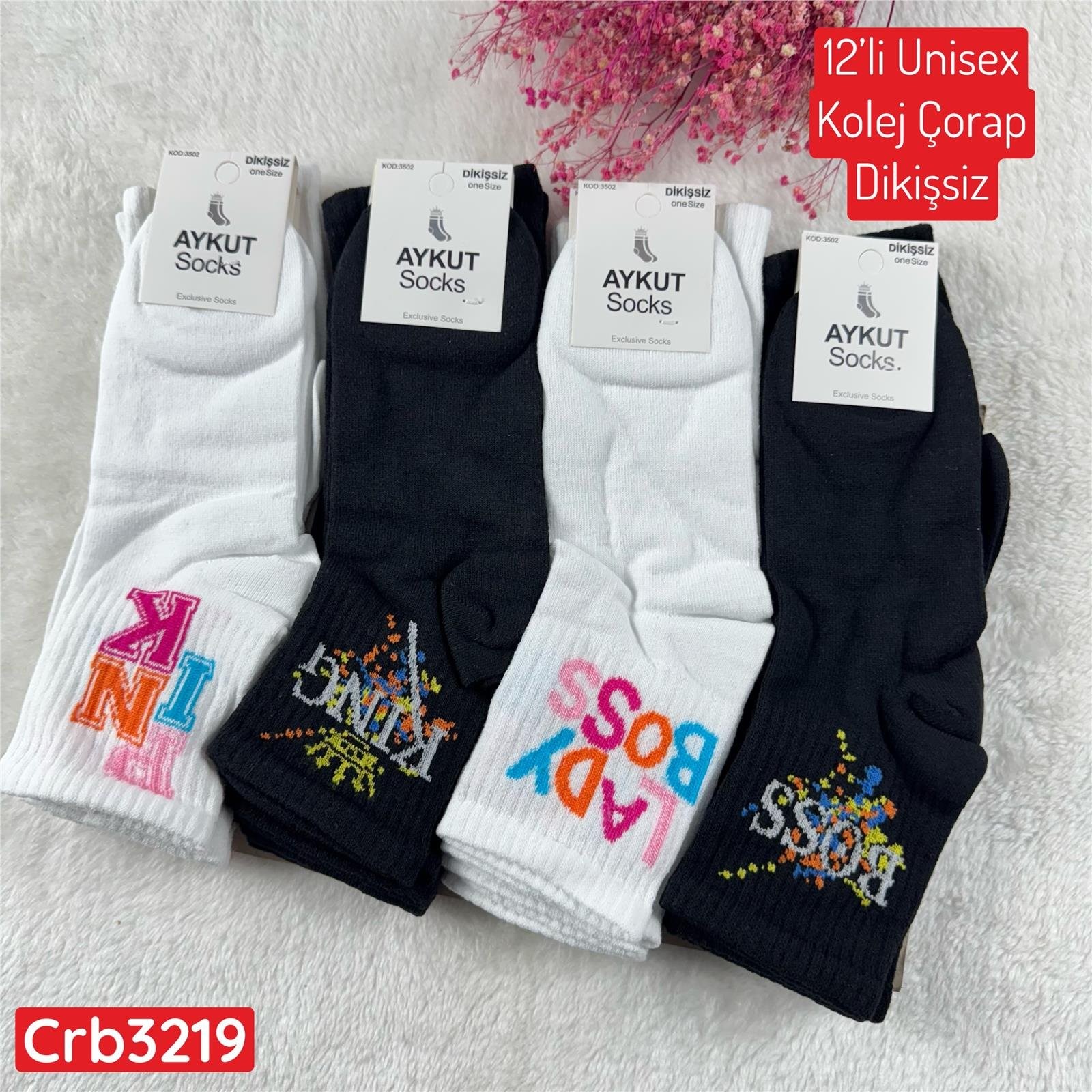 ZO-045 Unisex Kolej Çorap (Dikişsiz) 12 ADET