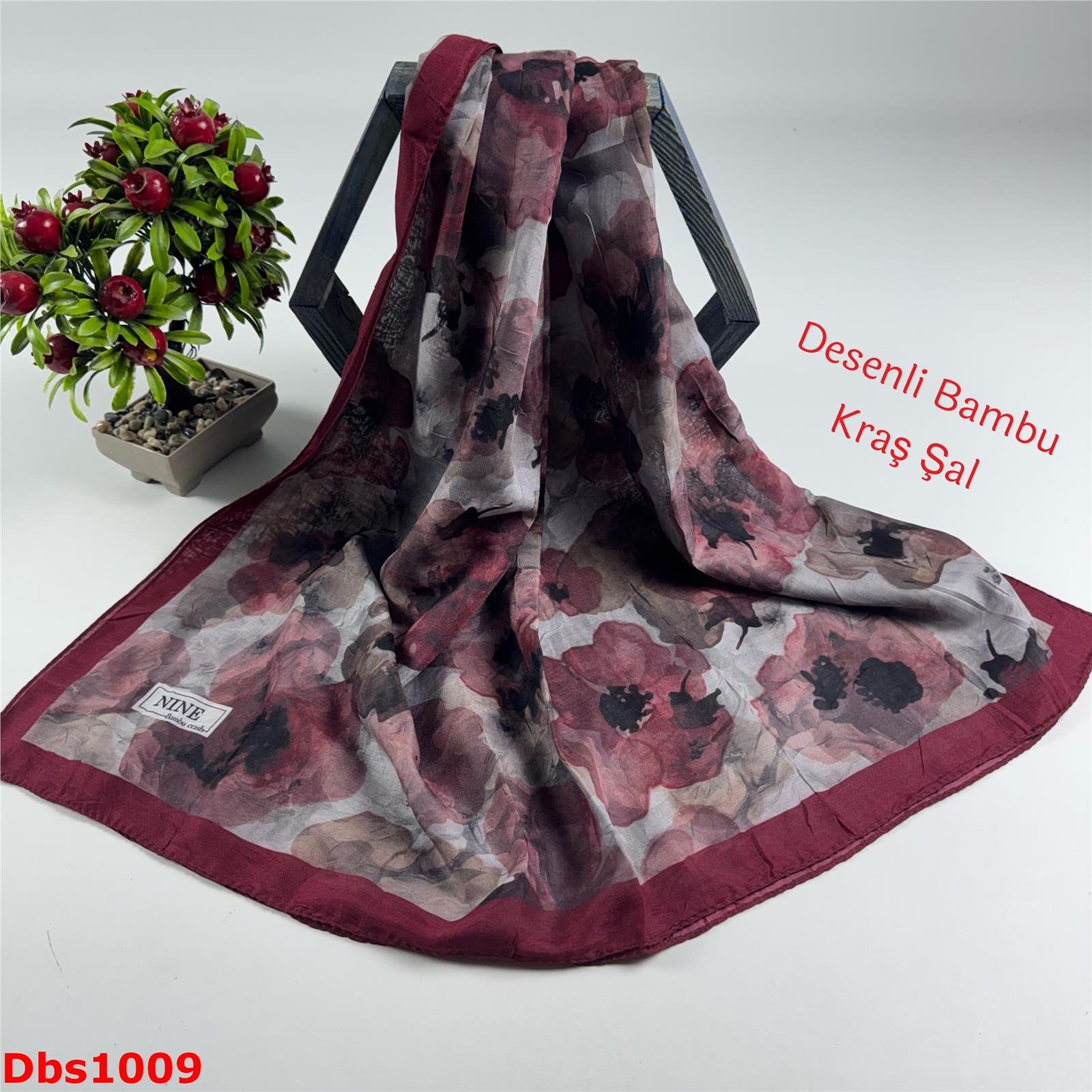 ZA-083 Nine Desenli Bambu Kraş Şal