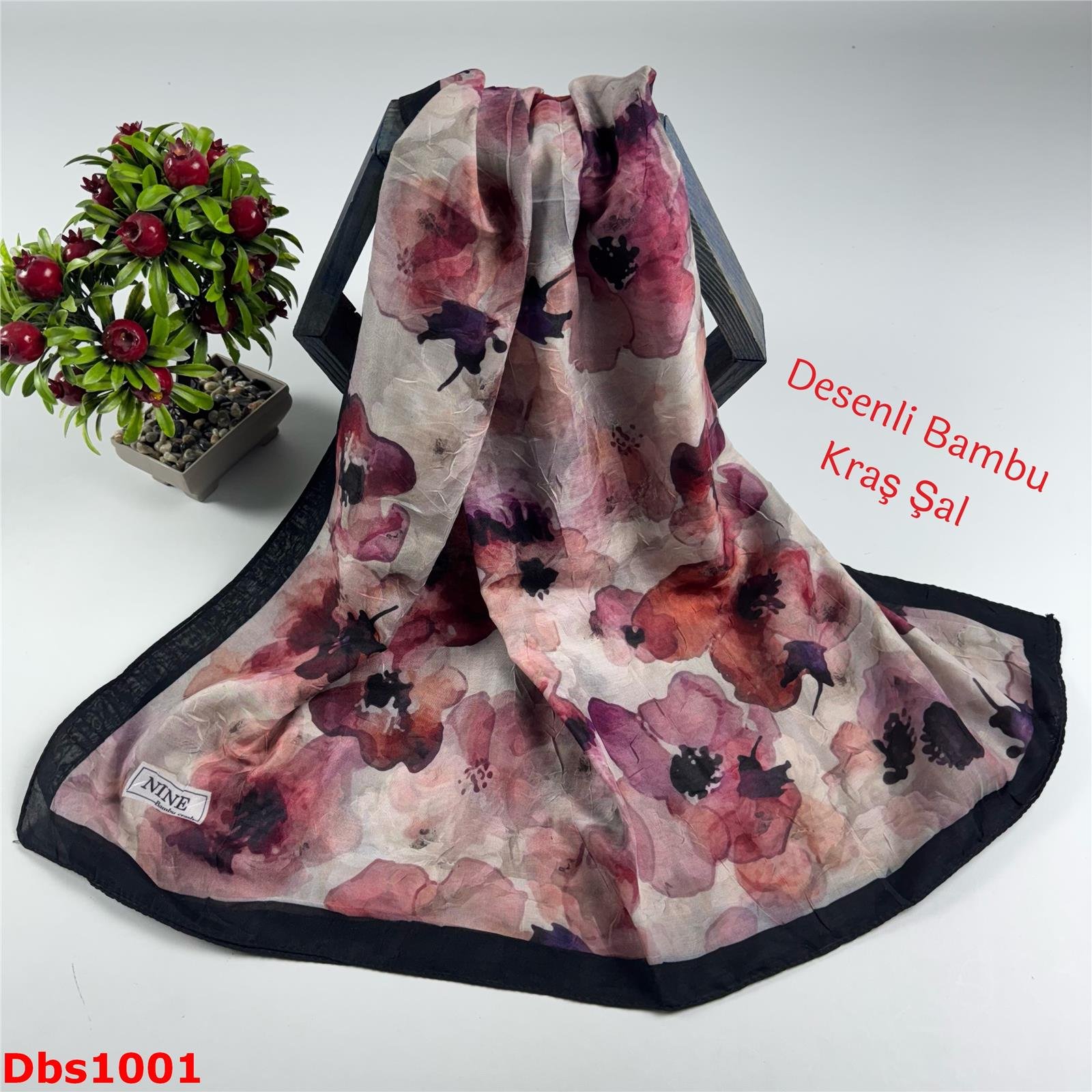 ZA-065 Nine Desenli Bambu Kraş Şal