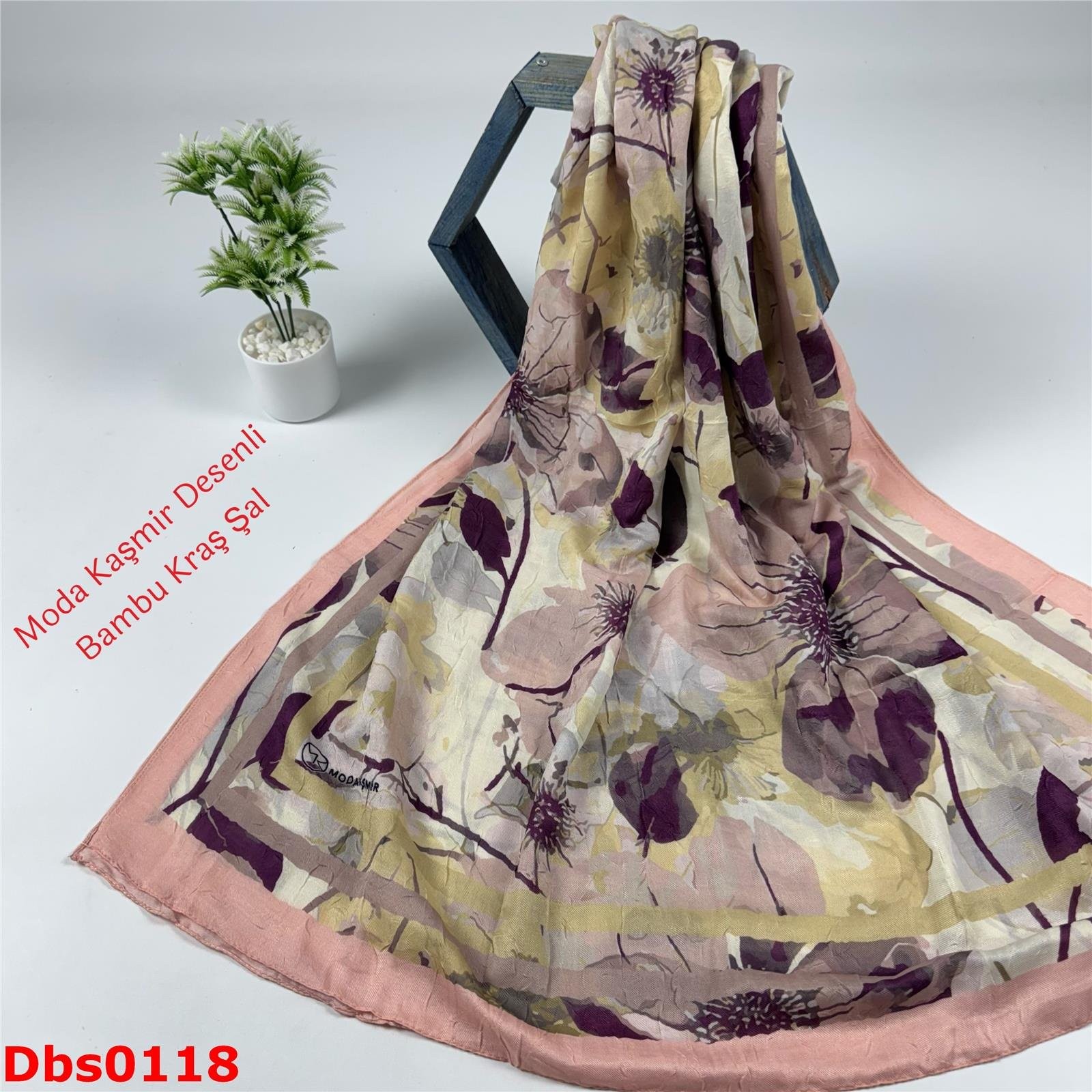 K-136 Moda Kaşmir Desenli Bambu Kraş Şal