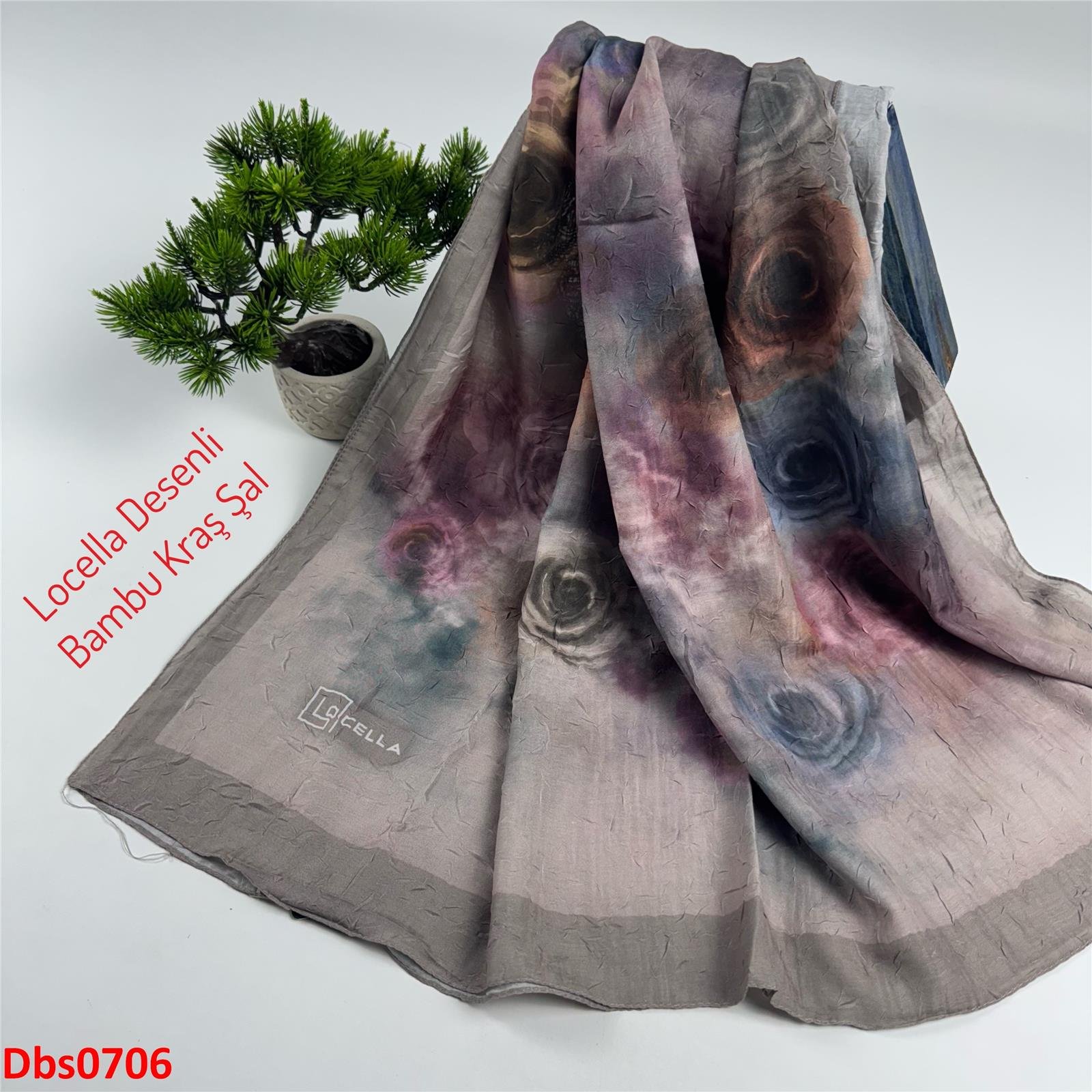 ZE-027 Locella Desenli Bambu Kraş Şal