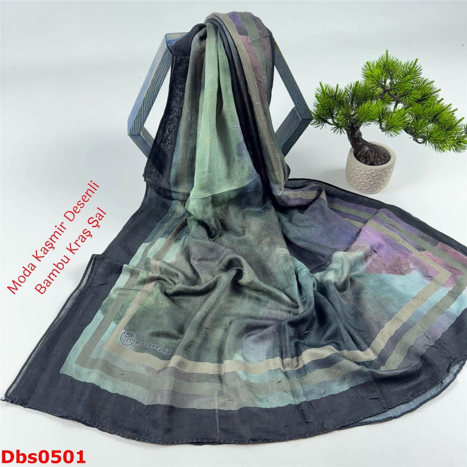 K-121 Moda Kaşmir Desenli Bambu Kraş Şal