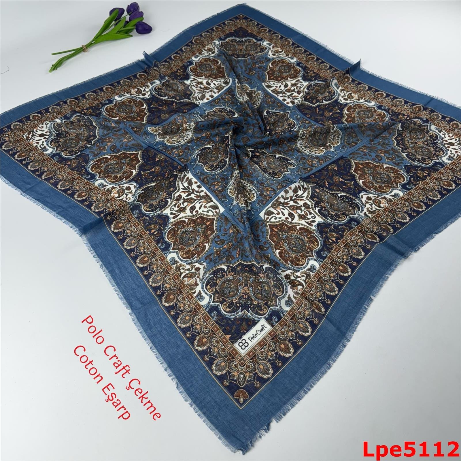 N-089 Polo Craft Çekme Coton Eşarp
