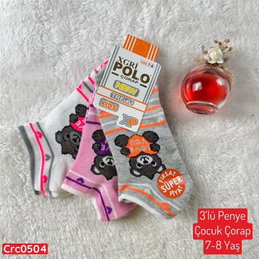 H-077 3lü Penye Çocuk Çorap (7-8 Yaş)