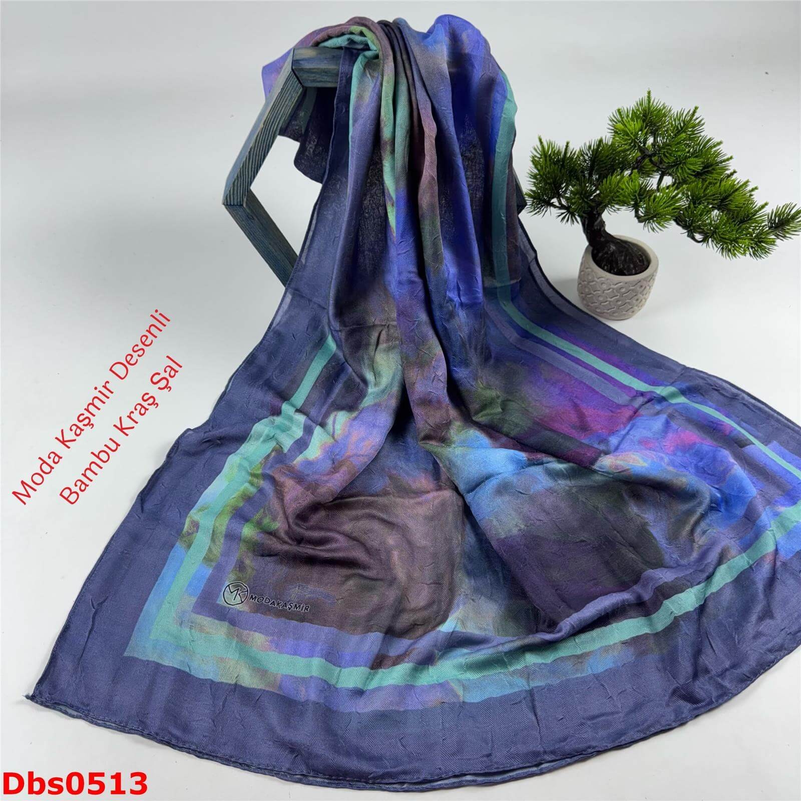 K-154 Moda Kaşmir Desenli Bambu Kraş Şal