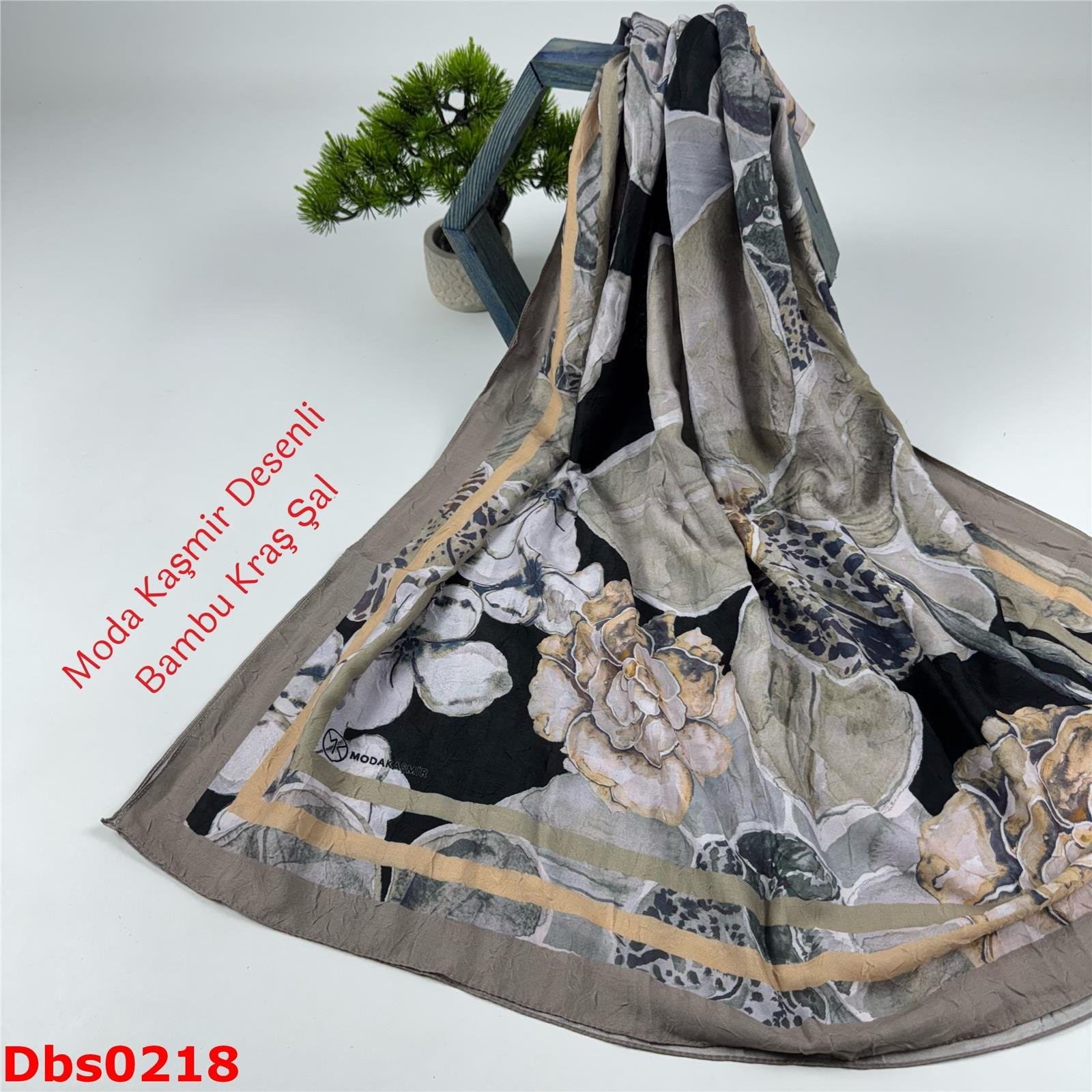 K-156 Moda Kaşmir Desenli Bambu Kraş Şal