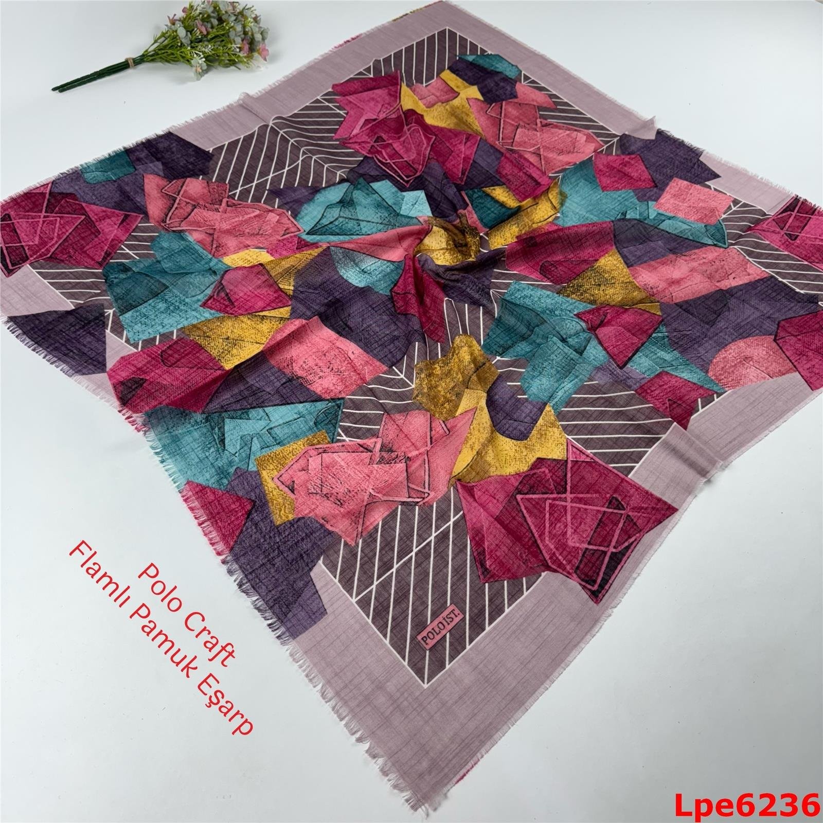 N-079 Polo Craft Flamlı Pamuk Eşarp