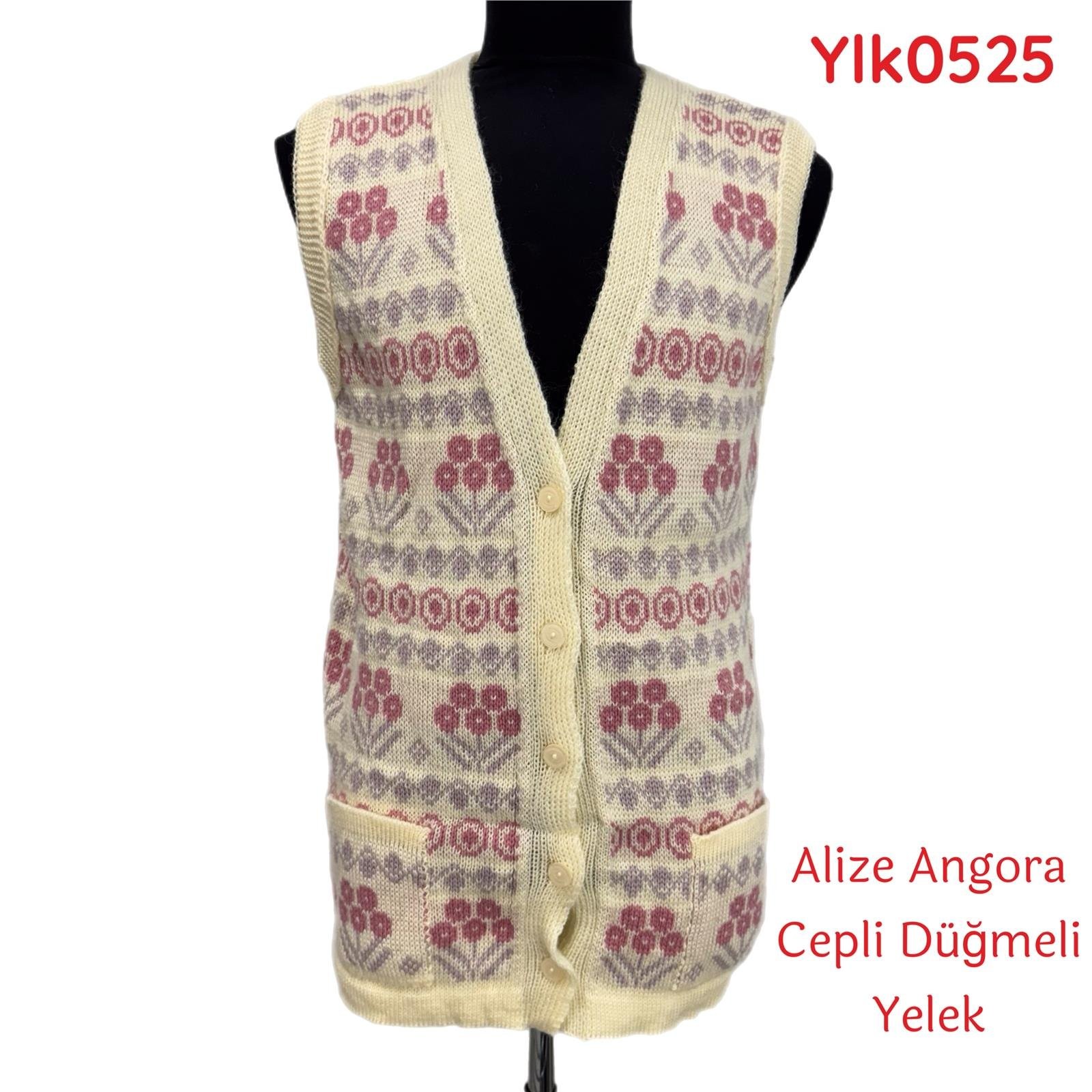 U-406 Alize Angora Cepli Düğmeli Yelek