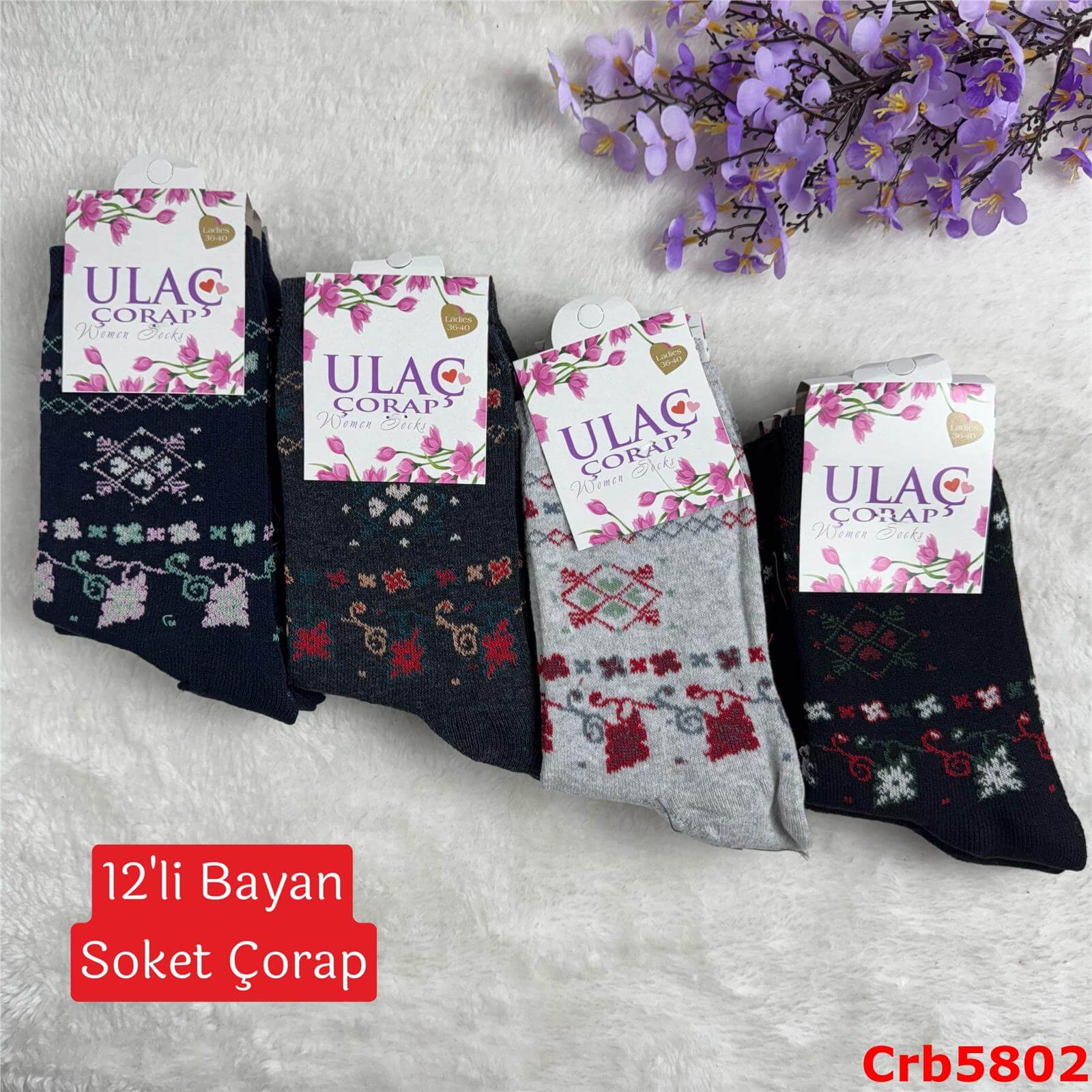 ZV-437  Ekonomik Bayan Soket Çorap 12 ADET
