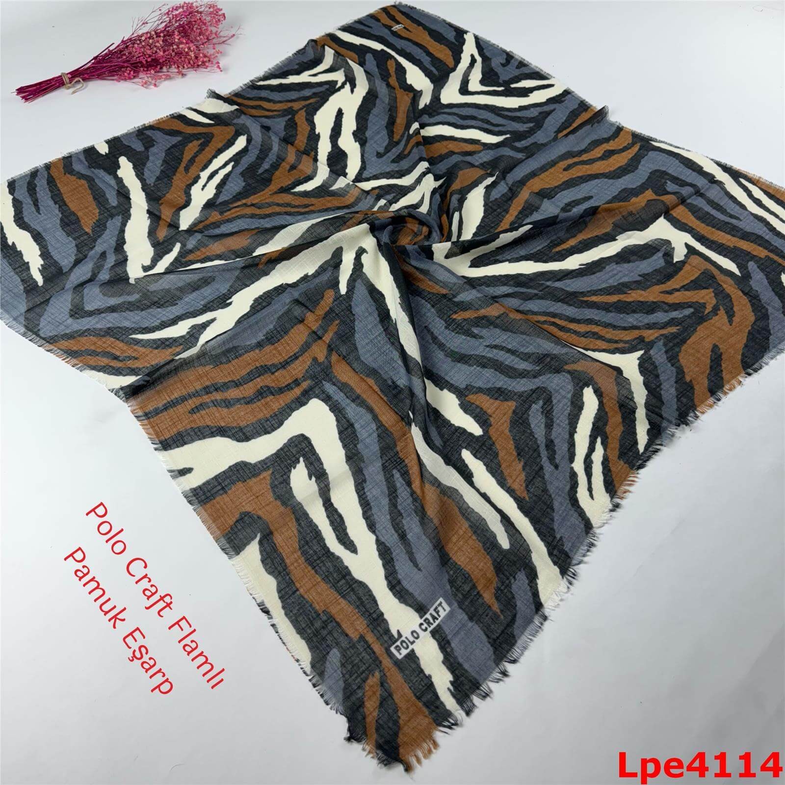 O-067 Polo Craft Flamlı Pamuk Eşarp