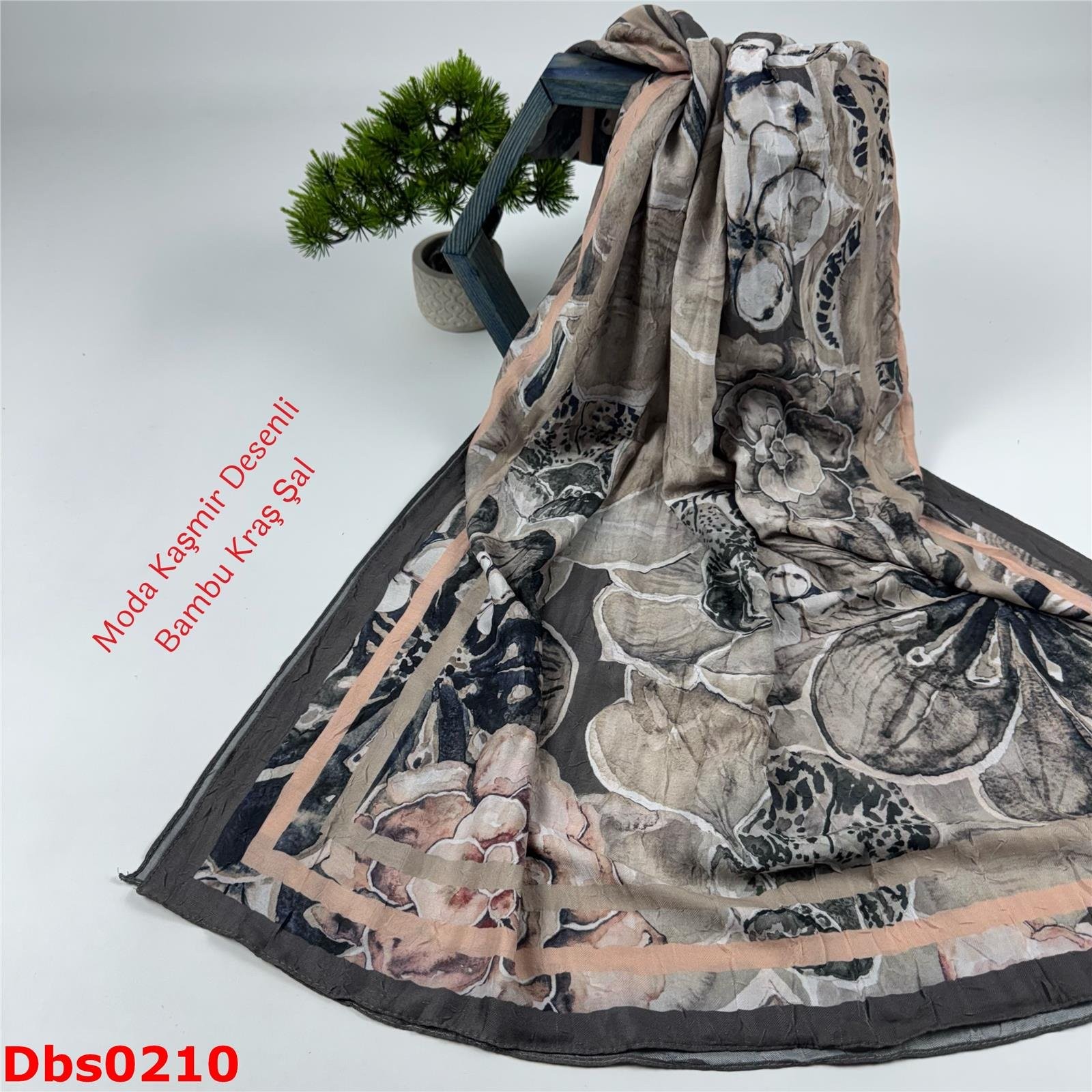 K-148 Moda Kaşmir Desenli Bambu Kraş Şal