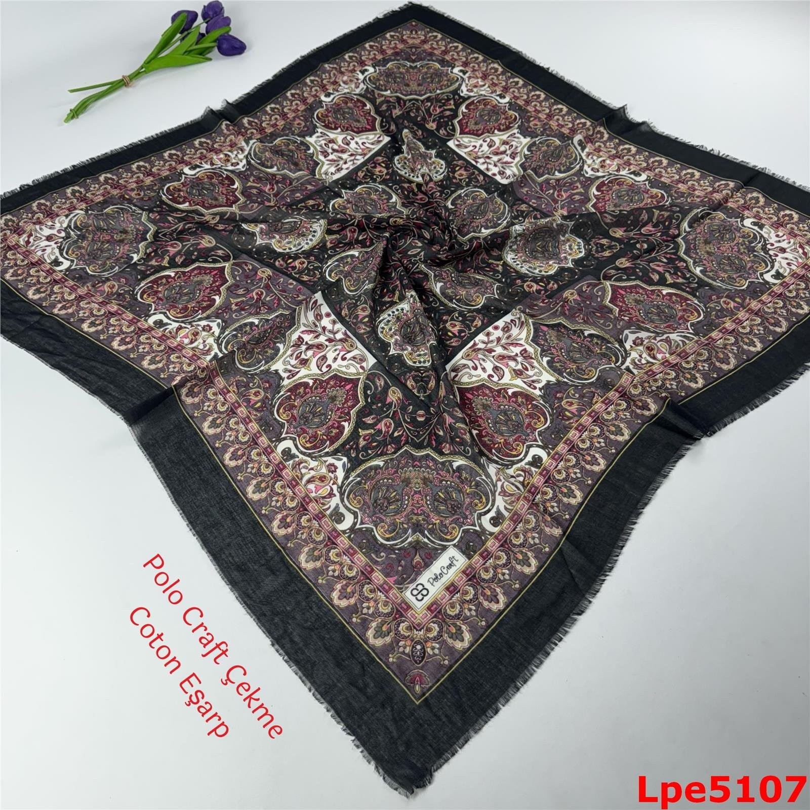 N-068 Polo Craft Çekme Coton Eşarp