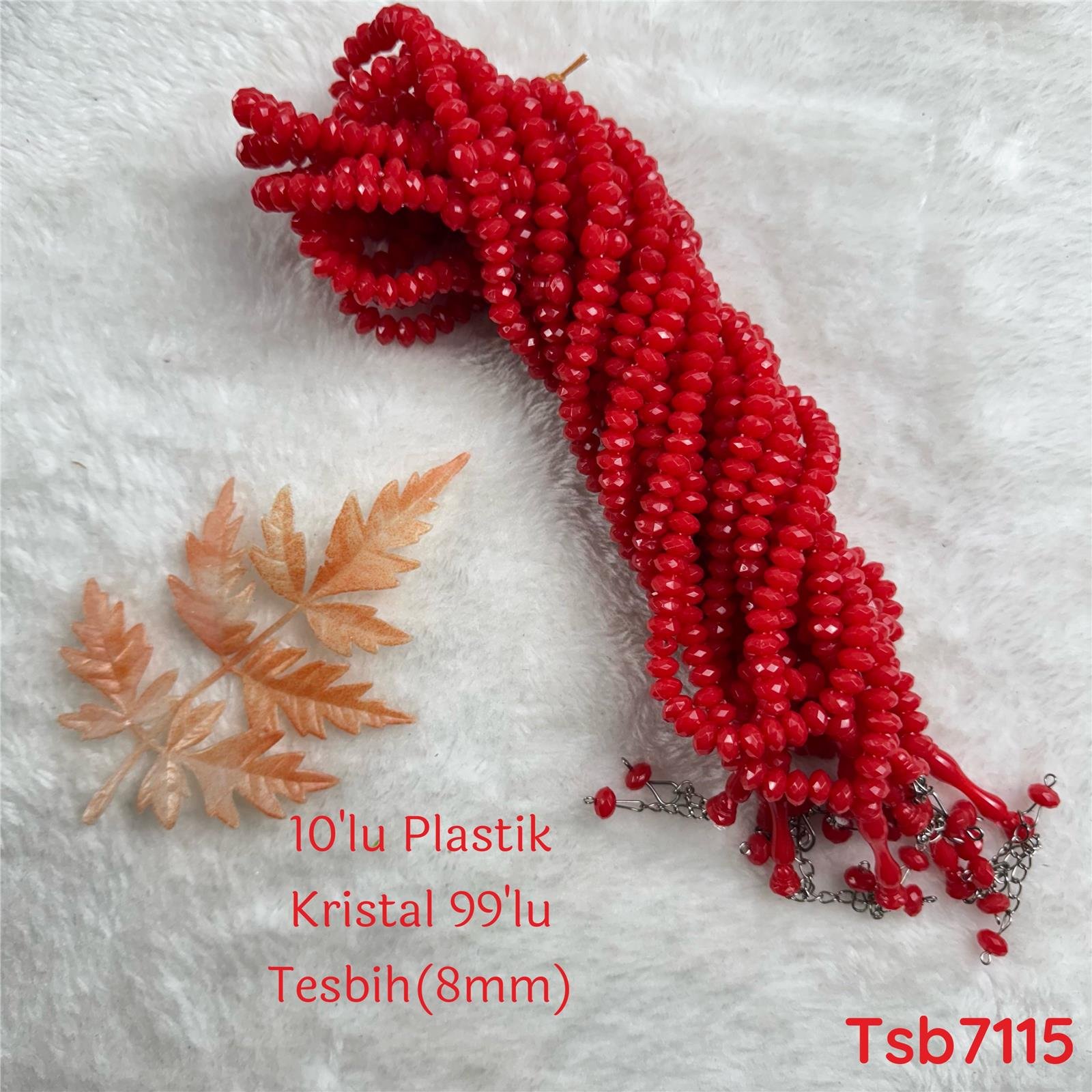 ZZ-114 10'lu Kristal Plastik 99luk Tesbih (8mm)