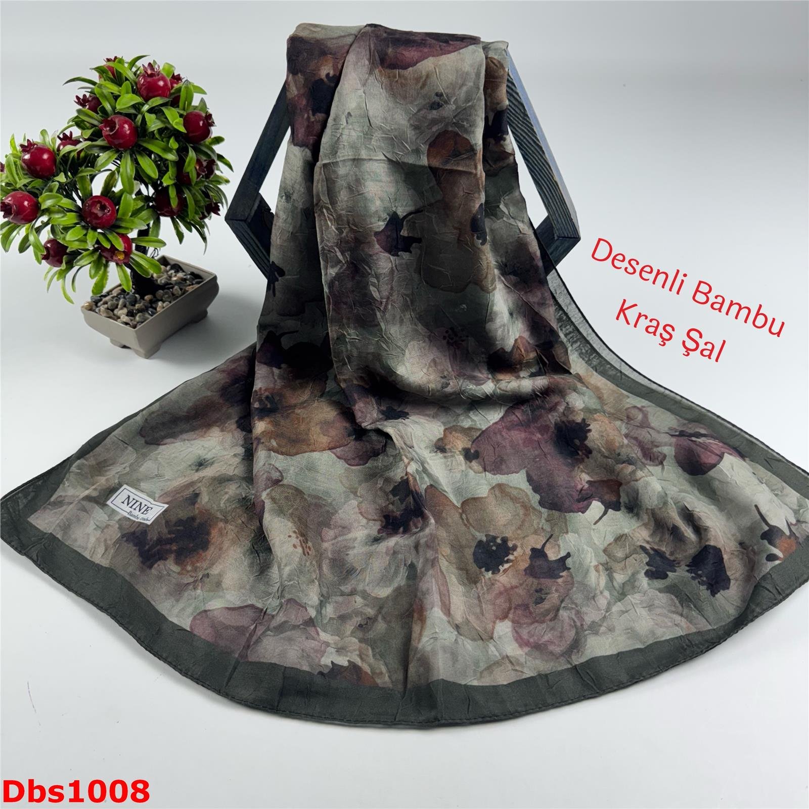ZA-080 Nine Desenli Bambu Kraş Şal