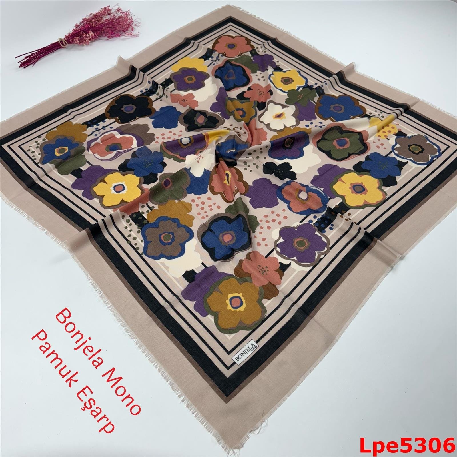O-020 Bonjela Mono Pamuk Eşarp