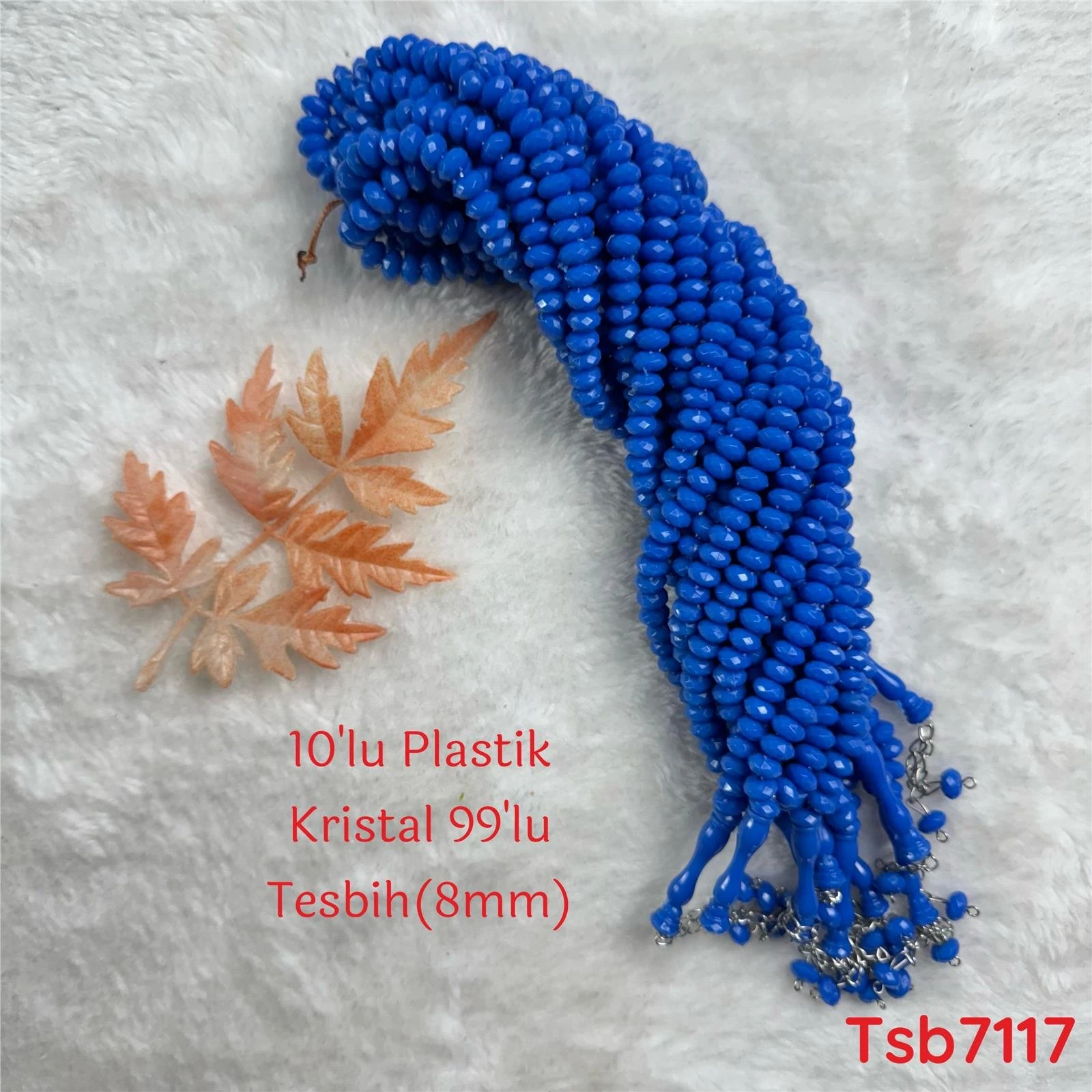 ZZ-124 10'lu Kristal Plastik 99luk Tesbih (8mm)