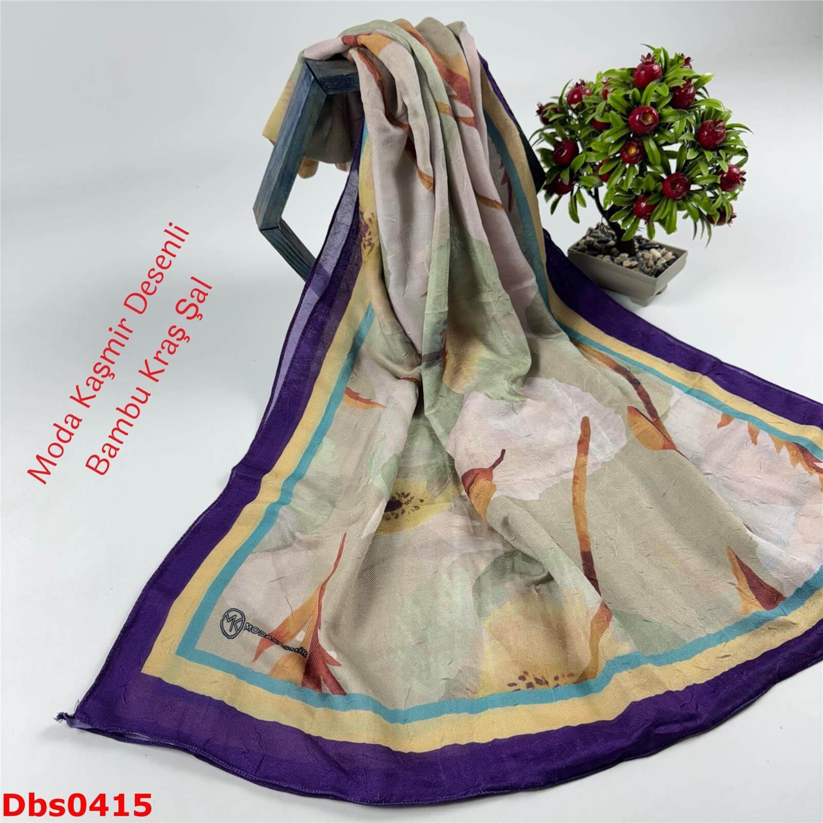 K-198  Moda Kaşmir Desenli Bambu Kraş Şal
