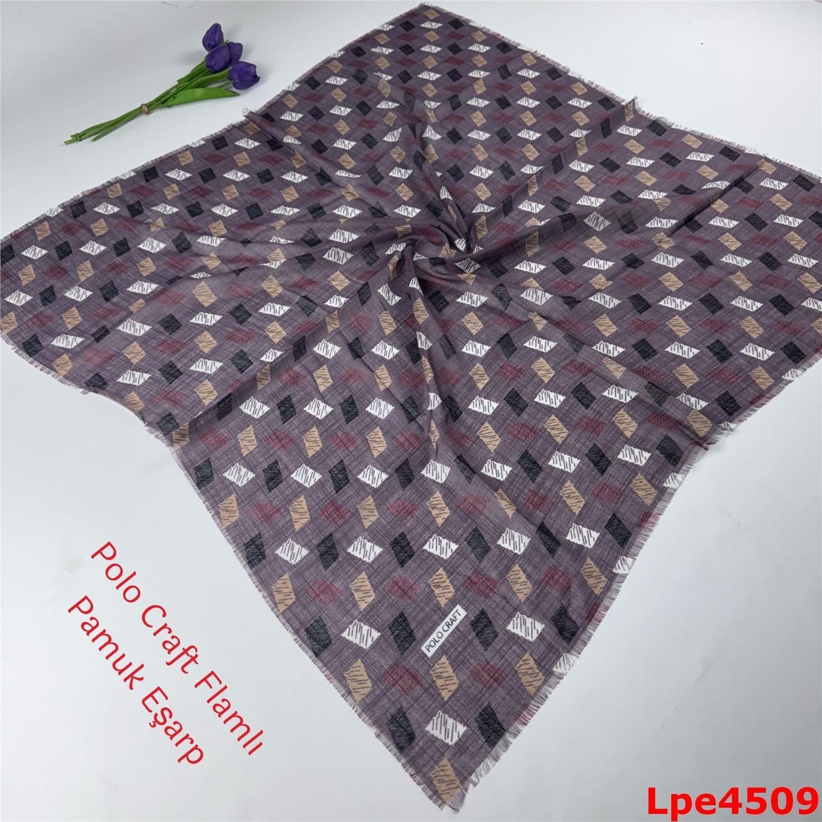 N-139 Polo Craft Flamlı Pamuk Eşarp