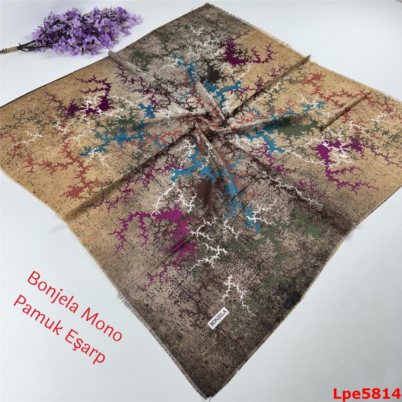 O-081 Bonjela Mono Pamuk Eşarp