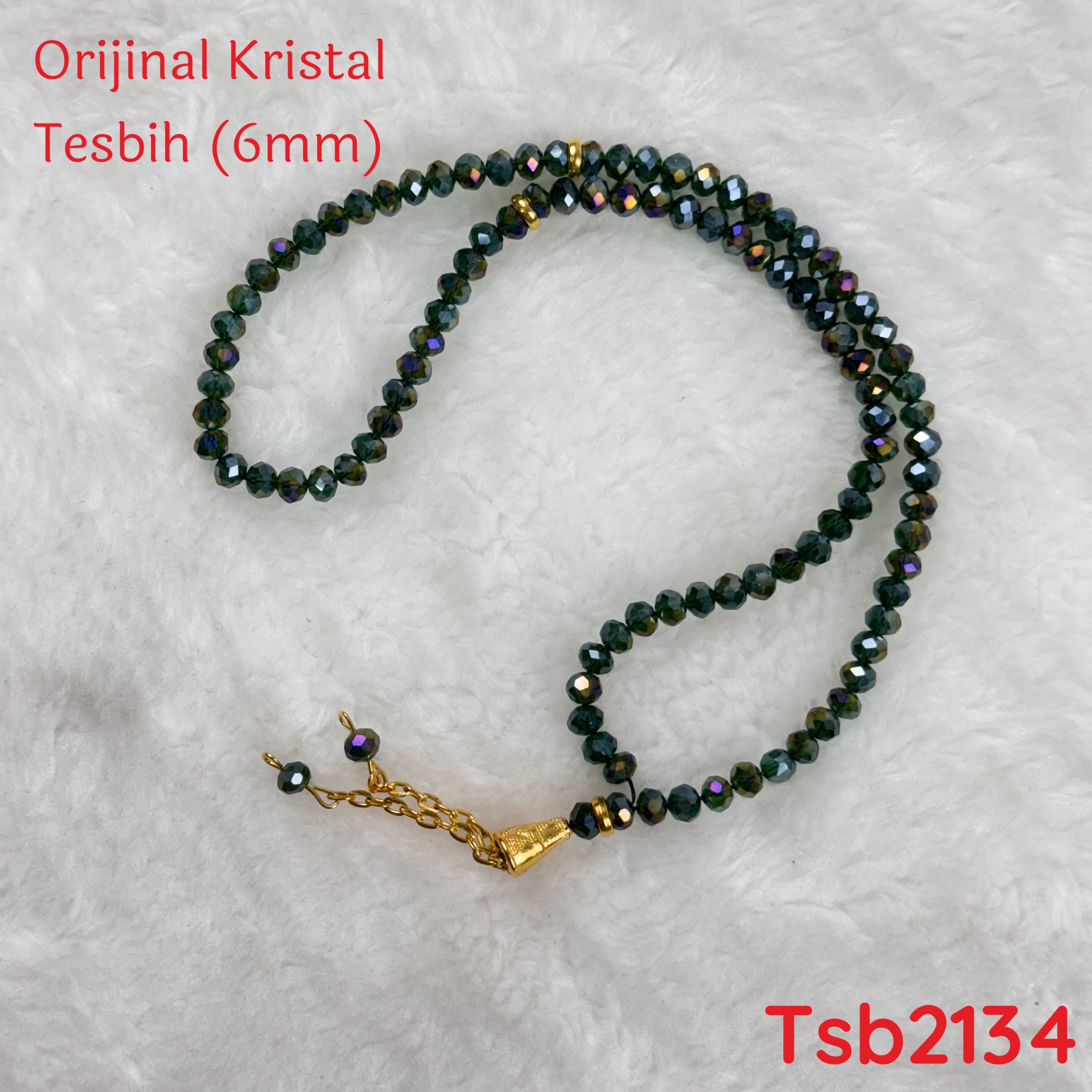 V-391 Orijinal Kristal Tesbih 6mm