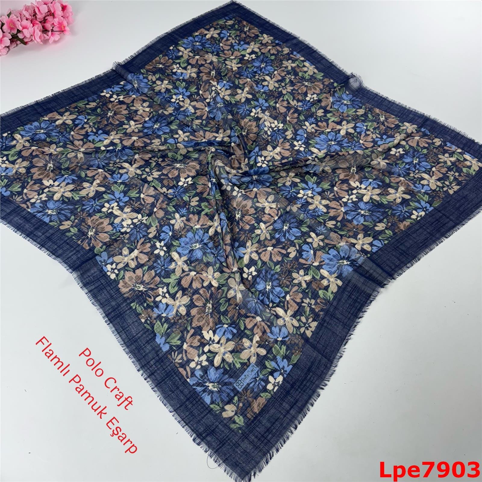 N-123 Polo Craft Flamlı Pamuk Eşarp